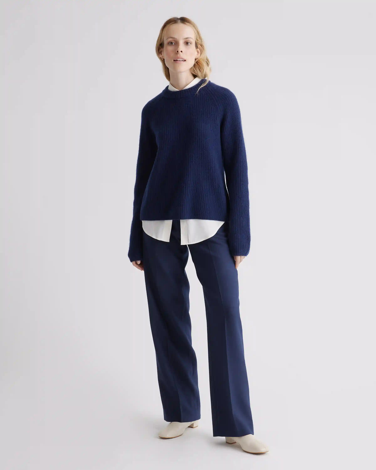 Mongolian Spring Cashmere Fisherman Crewneck Sweater