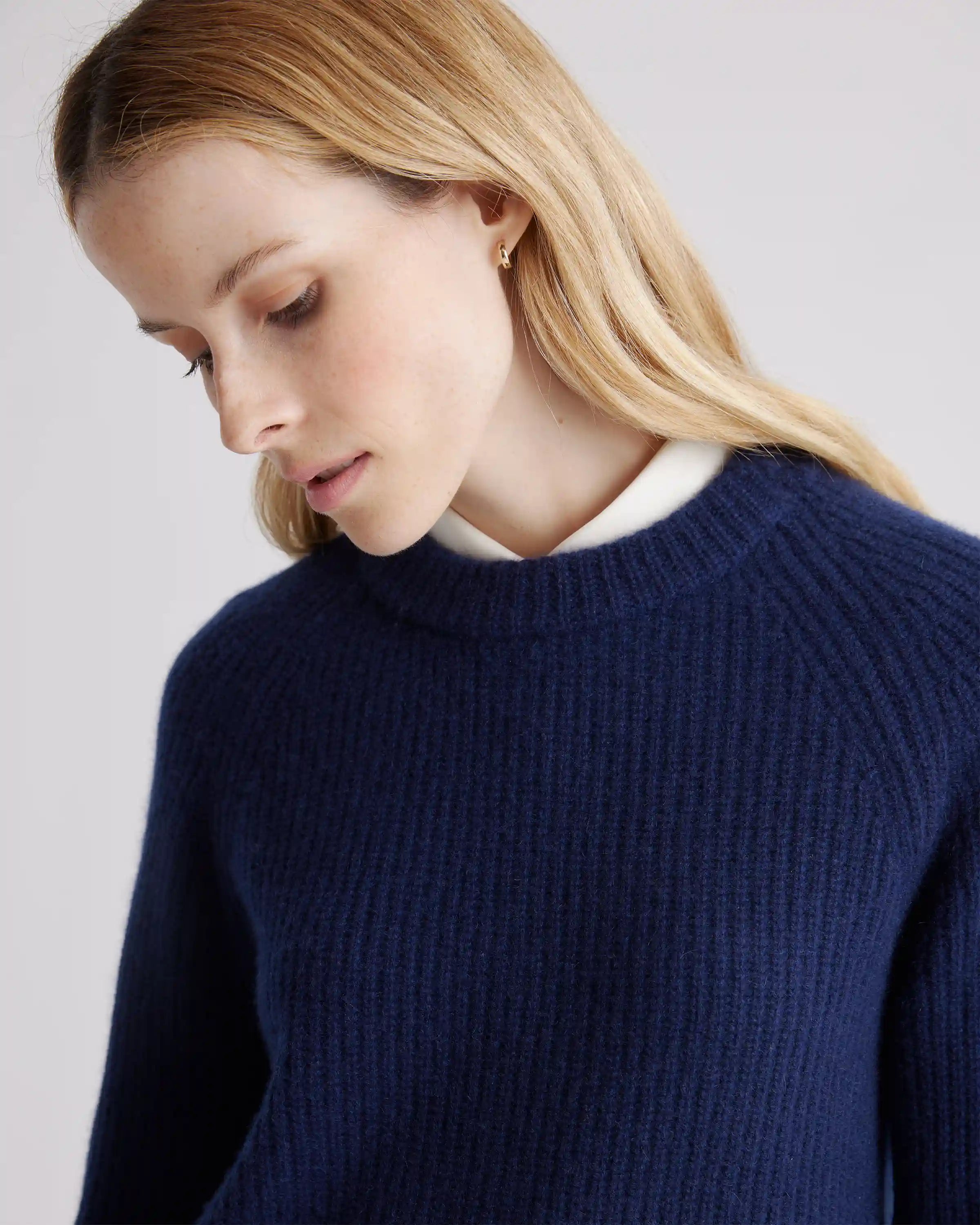 Mongolian Cashmere Fisherman Crewneck Sweater