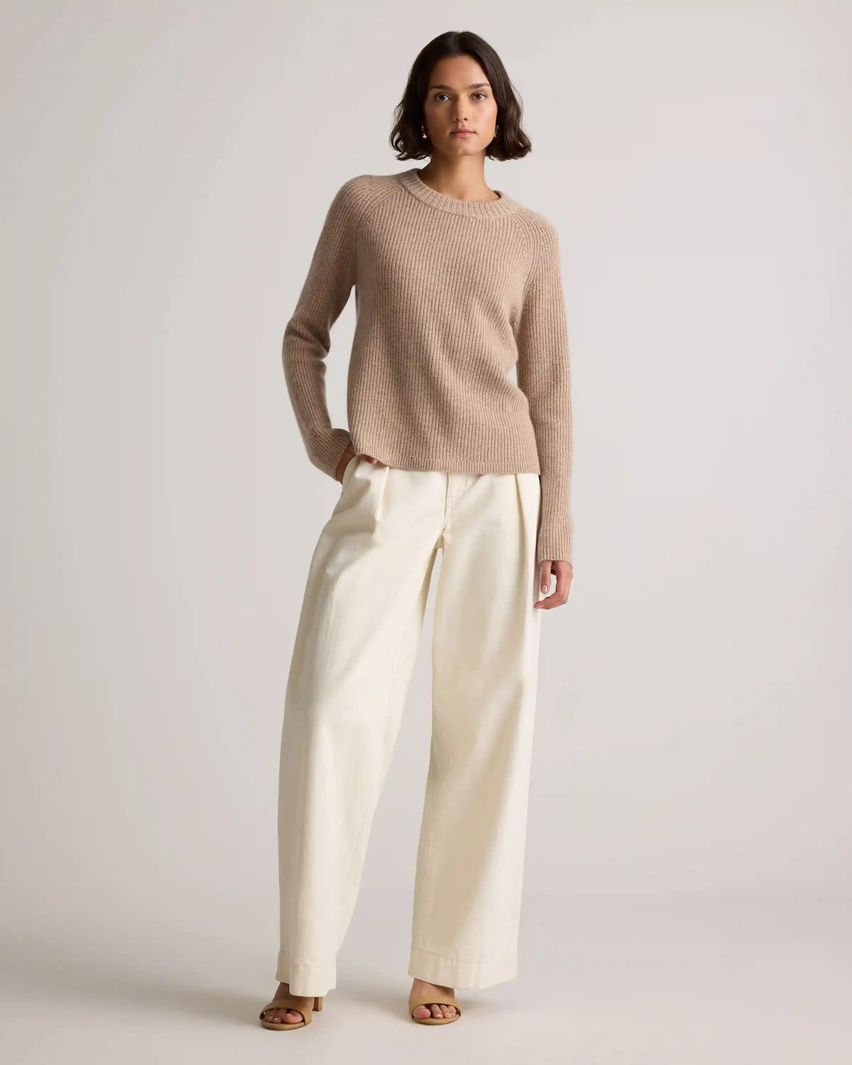 Mongolian Cashmere Fisherman Crewneck Sweater