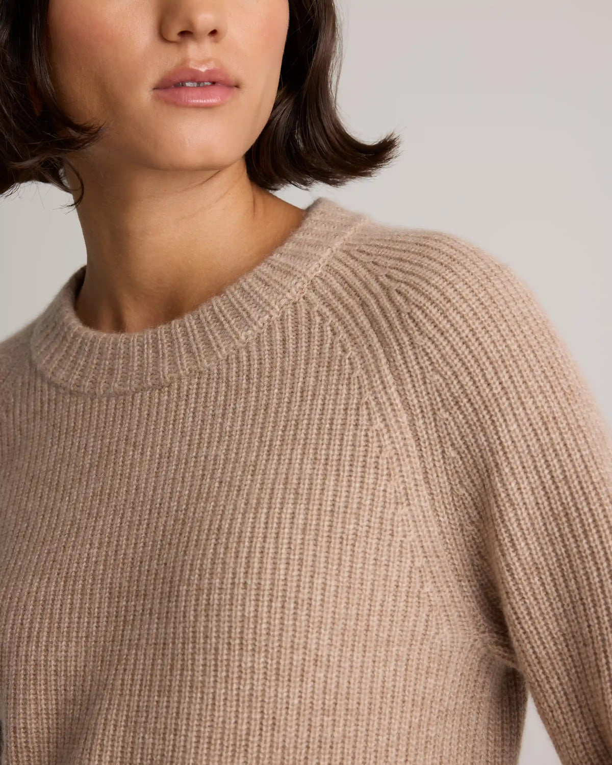 Mongolian Cashmere Fisherman Crewneck Sweater