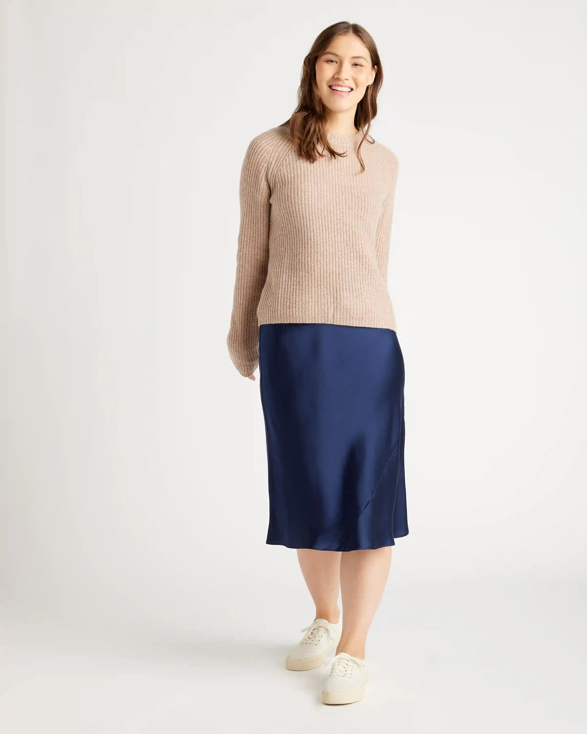 Mongolian Spring Cashmere Fisherman Crewneck Sweater
