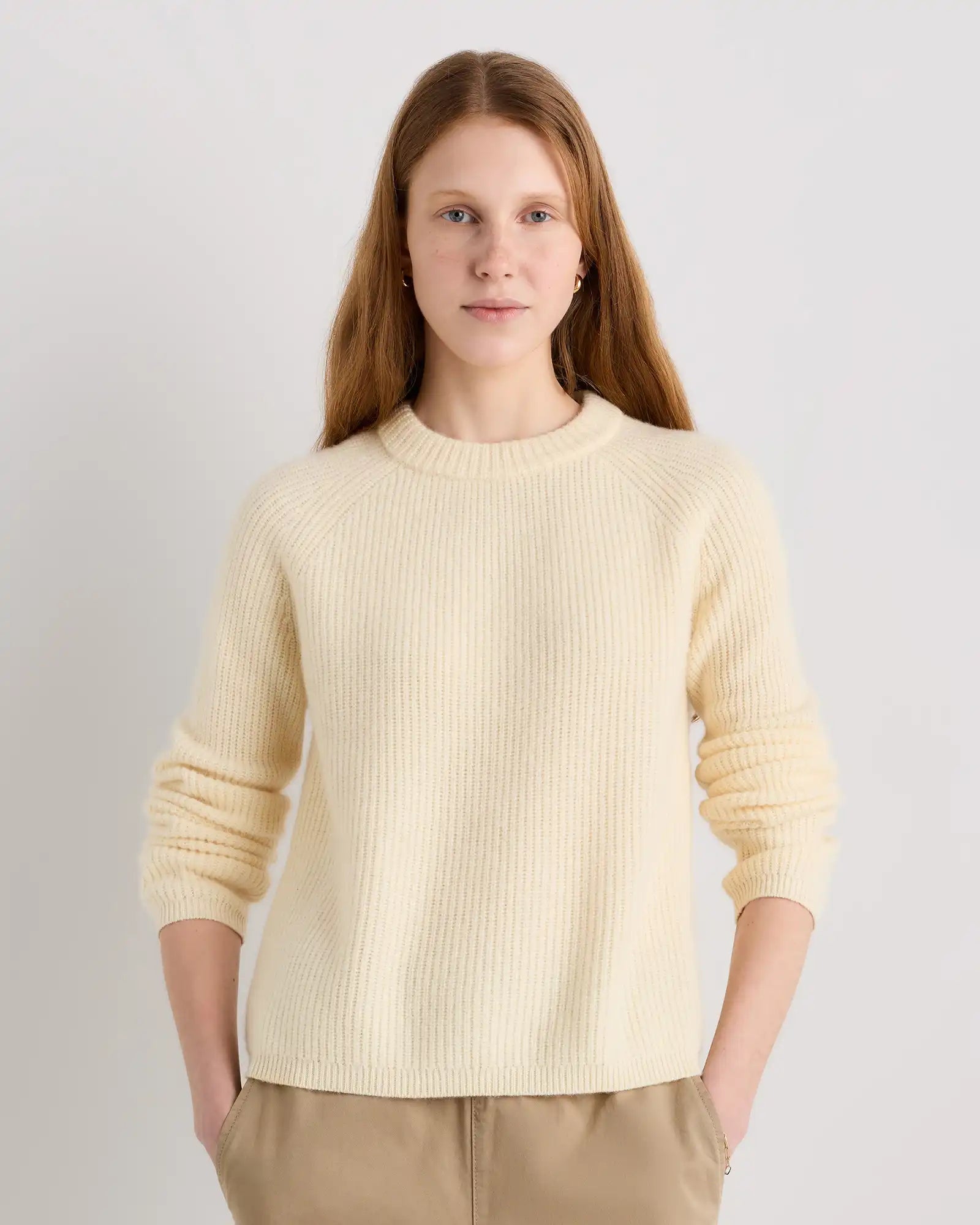 Mongolian Cashmere Fisherman Crewneck Sweater