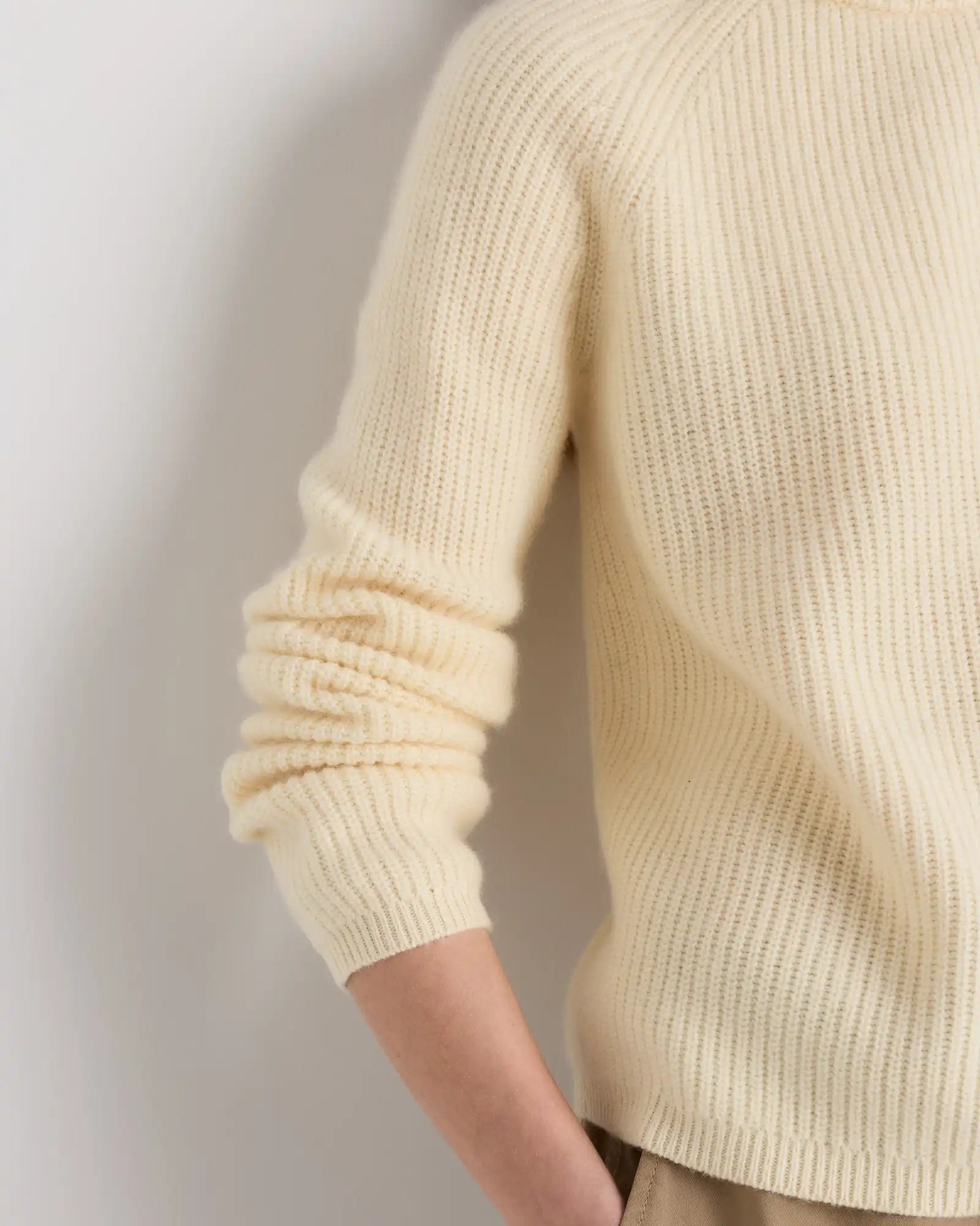 Mongolian Cashmere Fisherman Crewneck Sweater