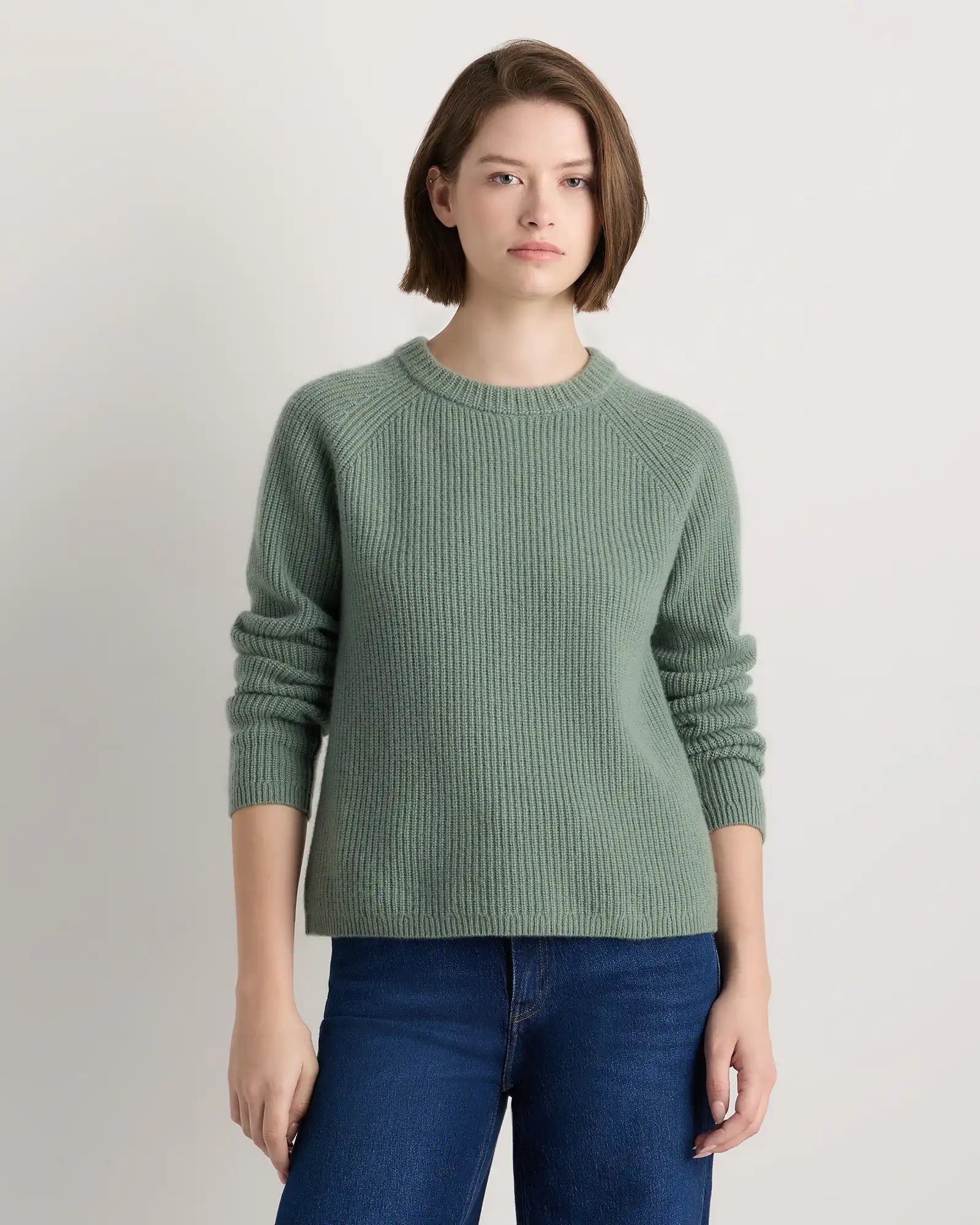 Mongolian Cashmere Fisherman Crewneck Sweater