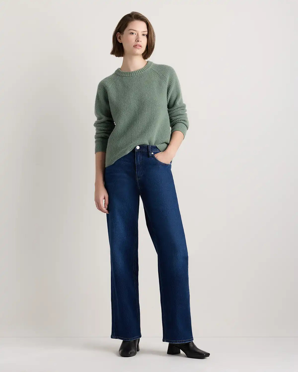 Mongolian Cashmere Fisherman Crewneck Sweater