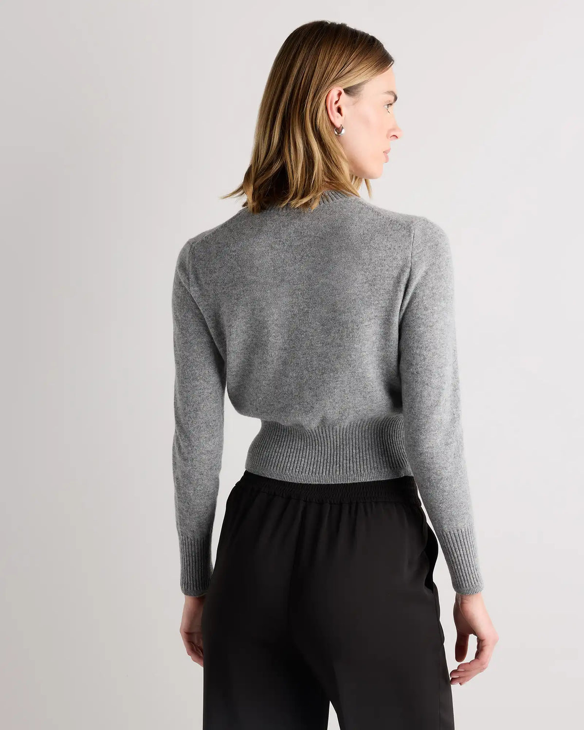 Mongolian Cashmere Shrunken Crewneck Sweater
