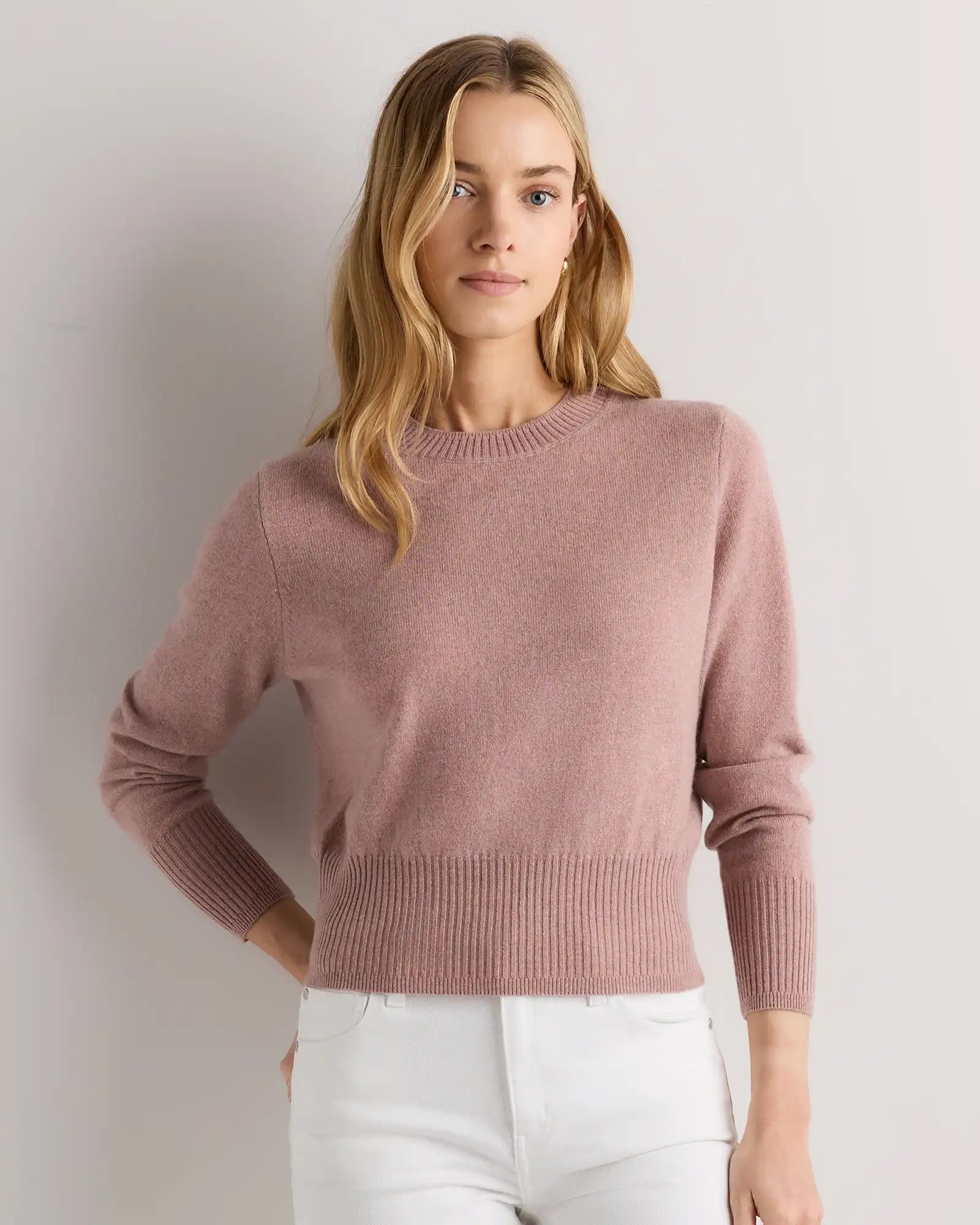 Mongolian Cashmere Shrunken Crewneck Sweater