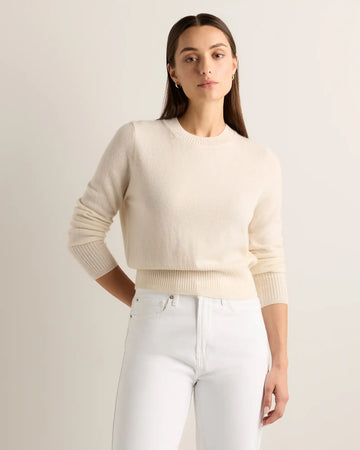 Mongolian Cashmere Shrunken Crewneck Sweater