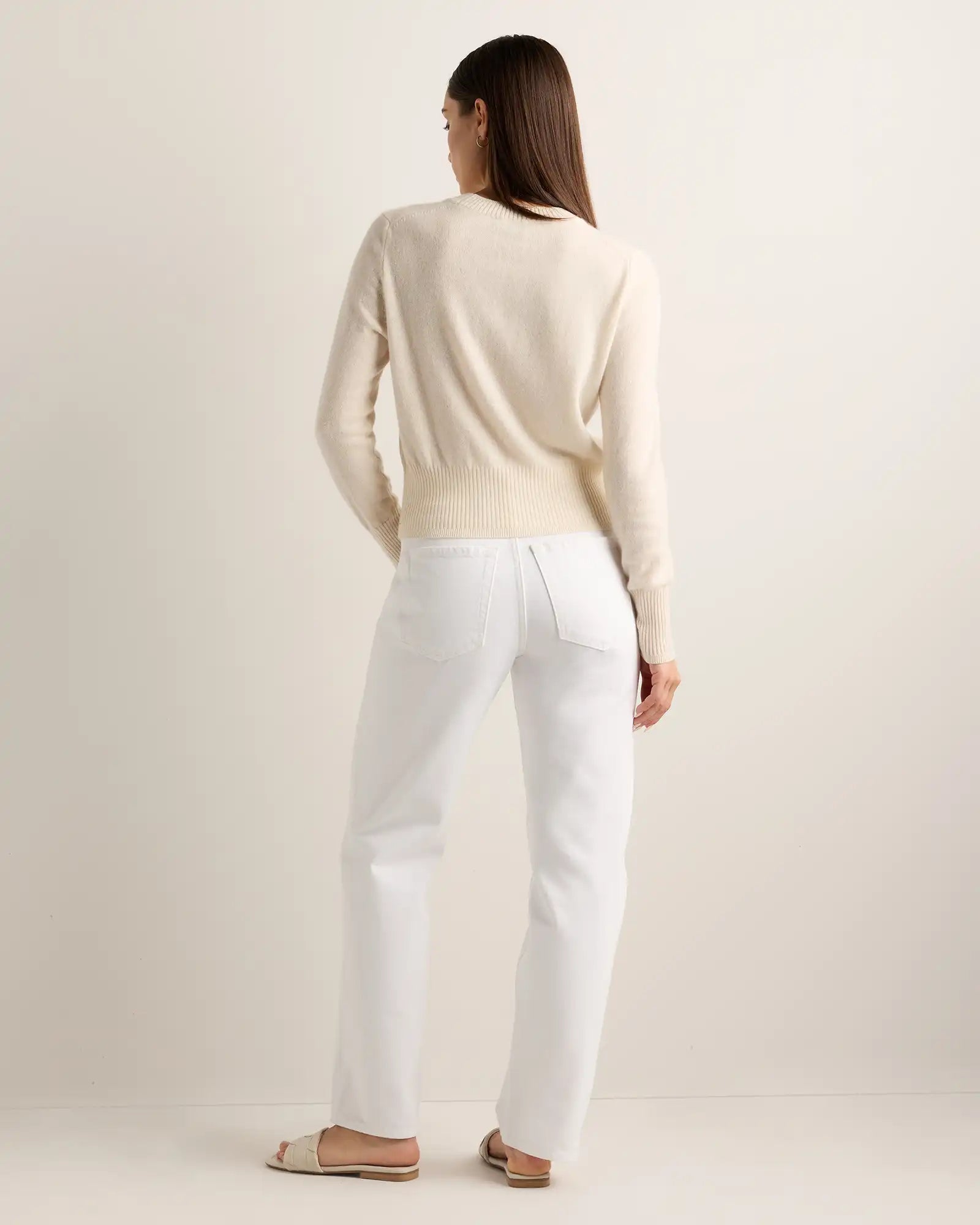 Mongolian Cashmere Shrunken Crewneck Sweater