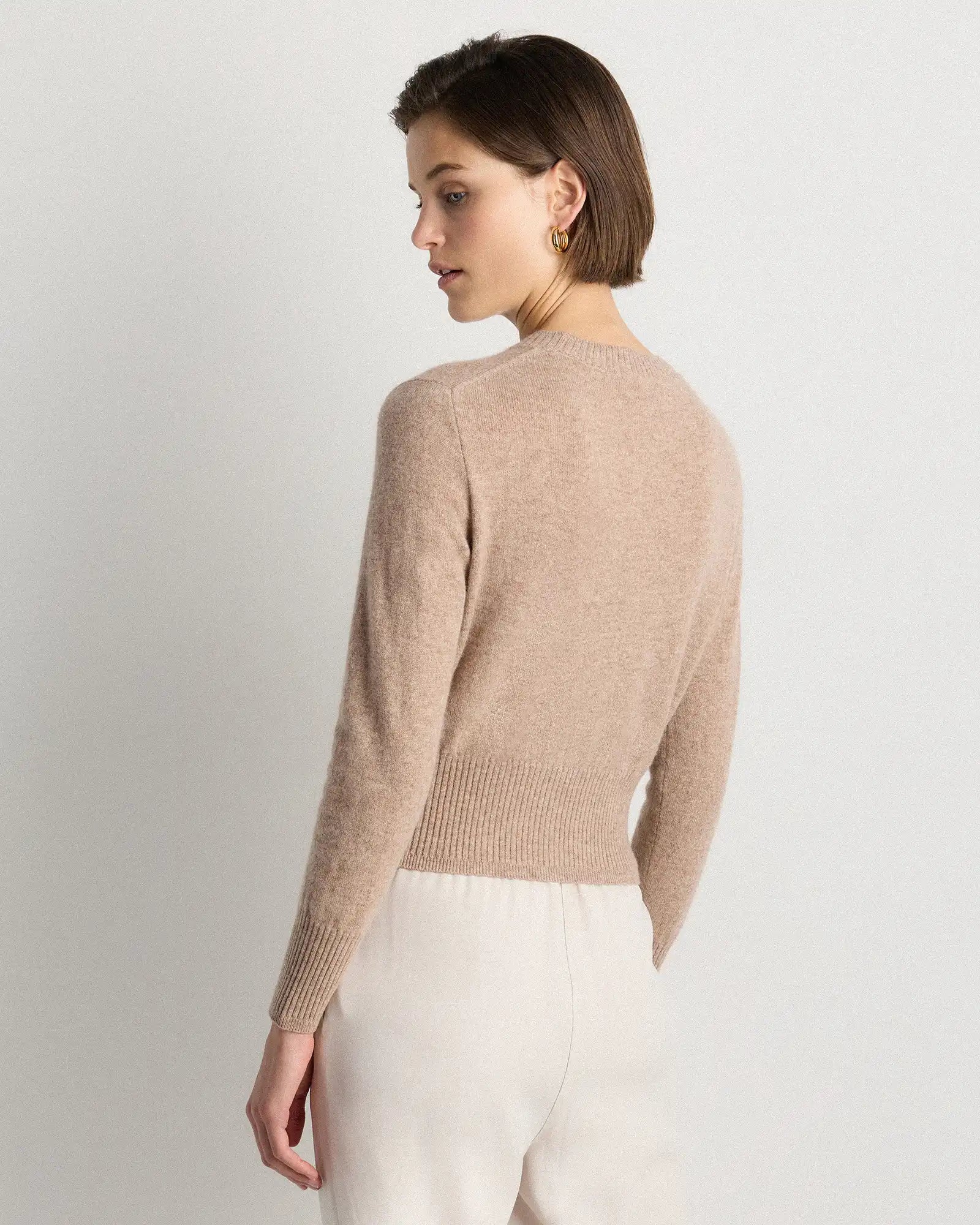 Mongolian Cashmere Shrunken Crewneck Sweater