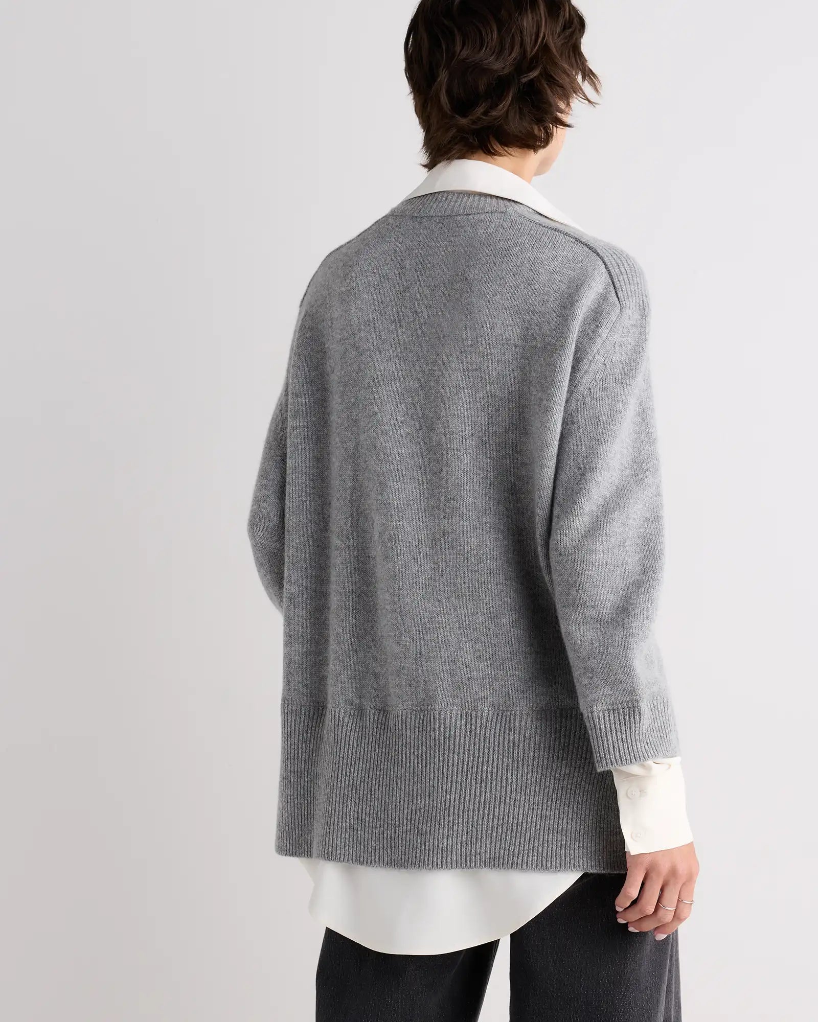 100% Mongolian Cashmere Layered V-Neck Sweater