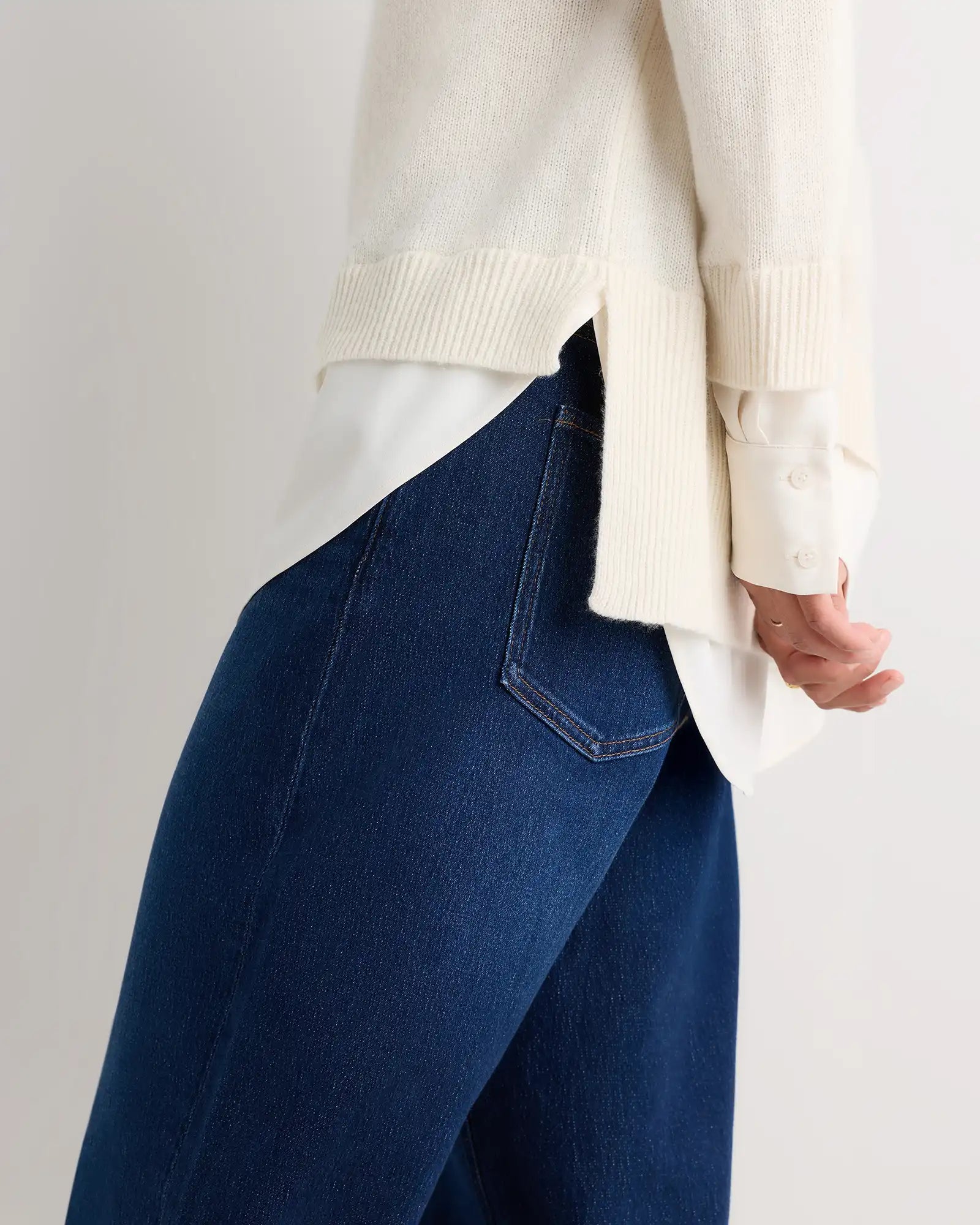 100% Mongolian Cashmere Layered V-Neck Sweater