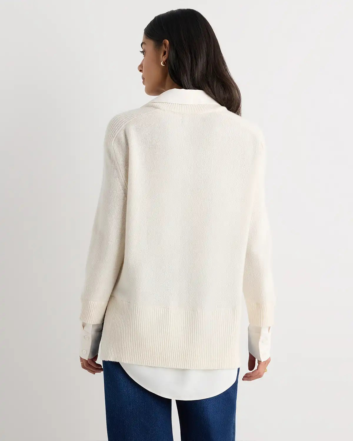 100% Mongolian Cashmere Layered V-Neck Sweater