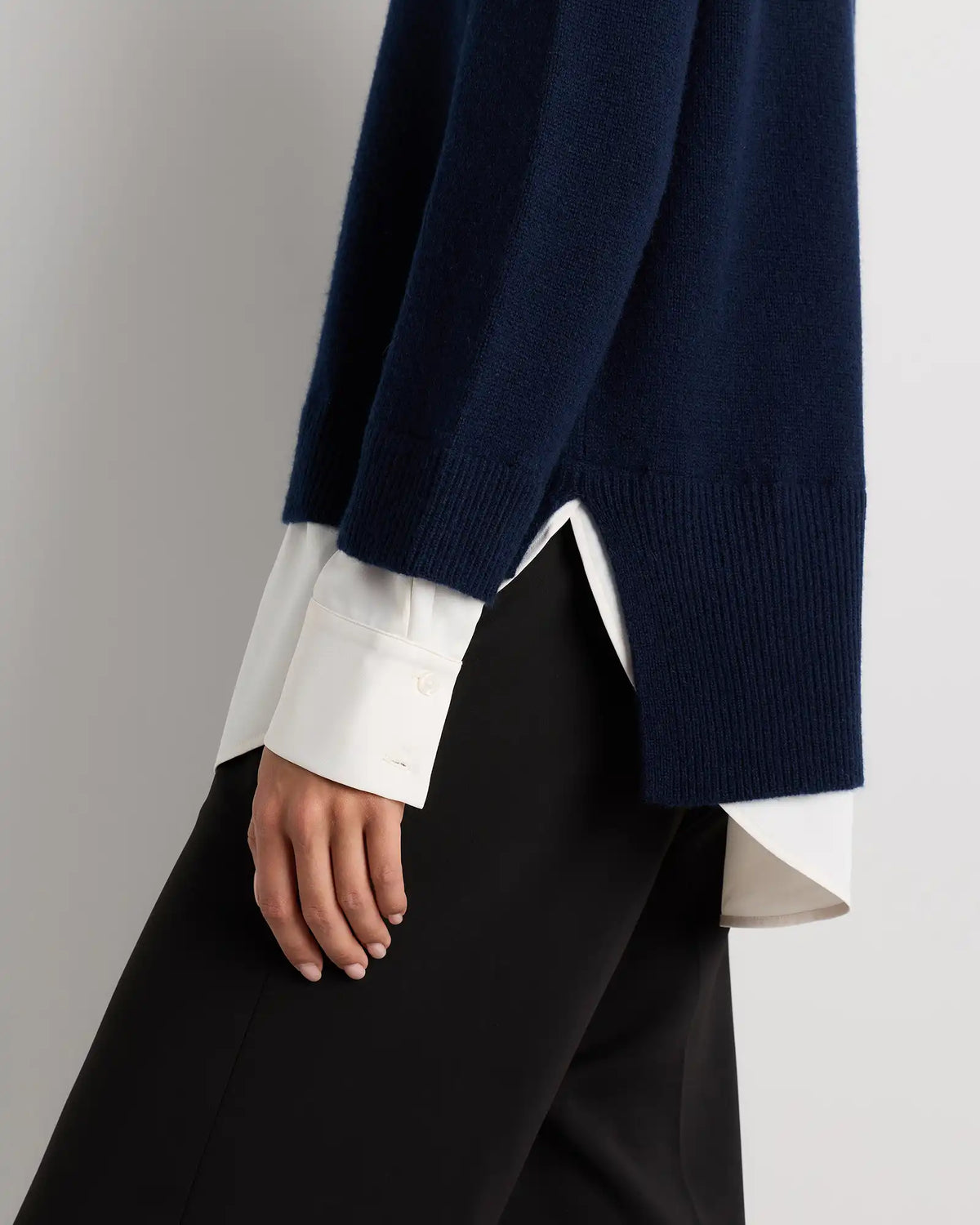 100% Mongolian Cashmere Layered V-Neck Sweater