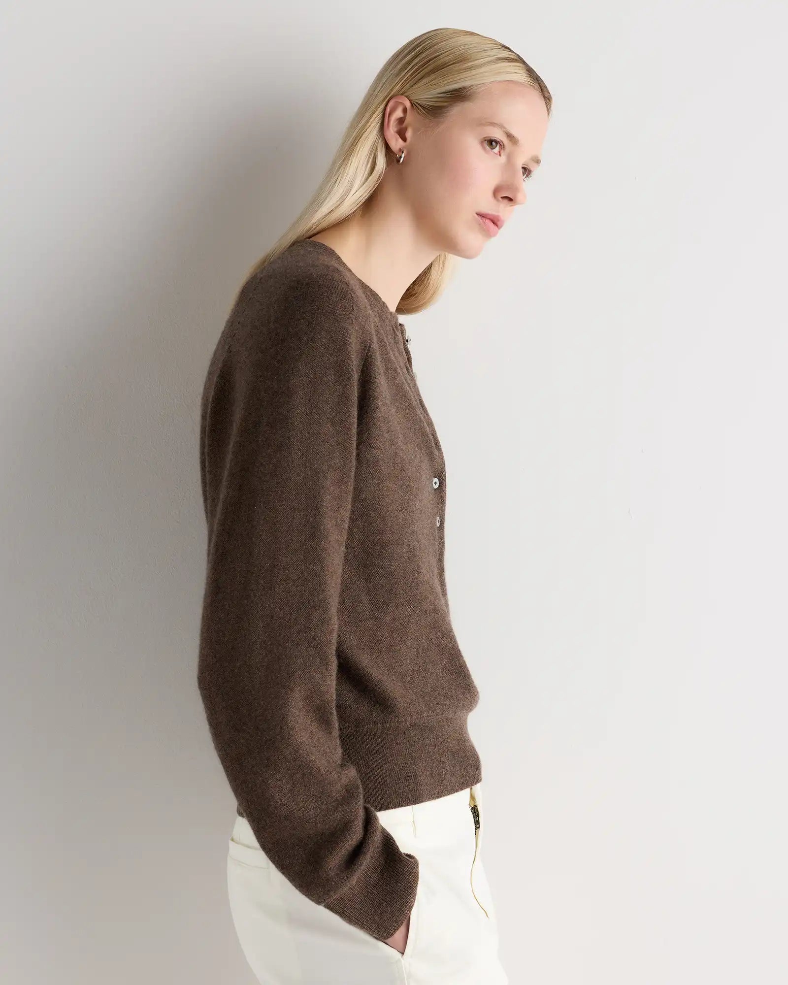 Mongolian Cashmere Dolman Sleeve Henley Sweater
