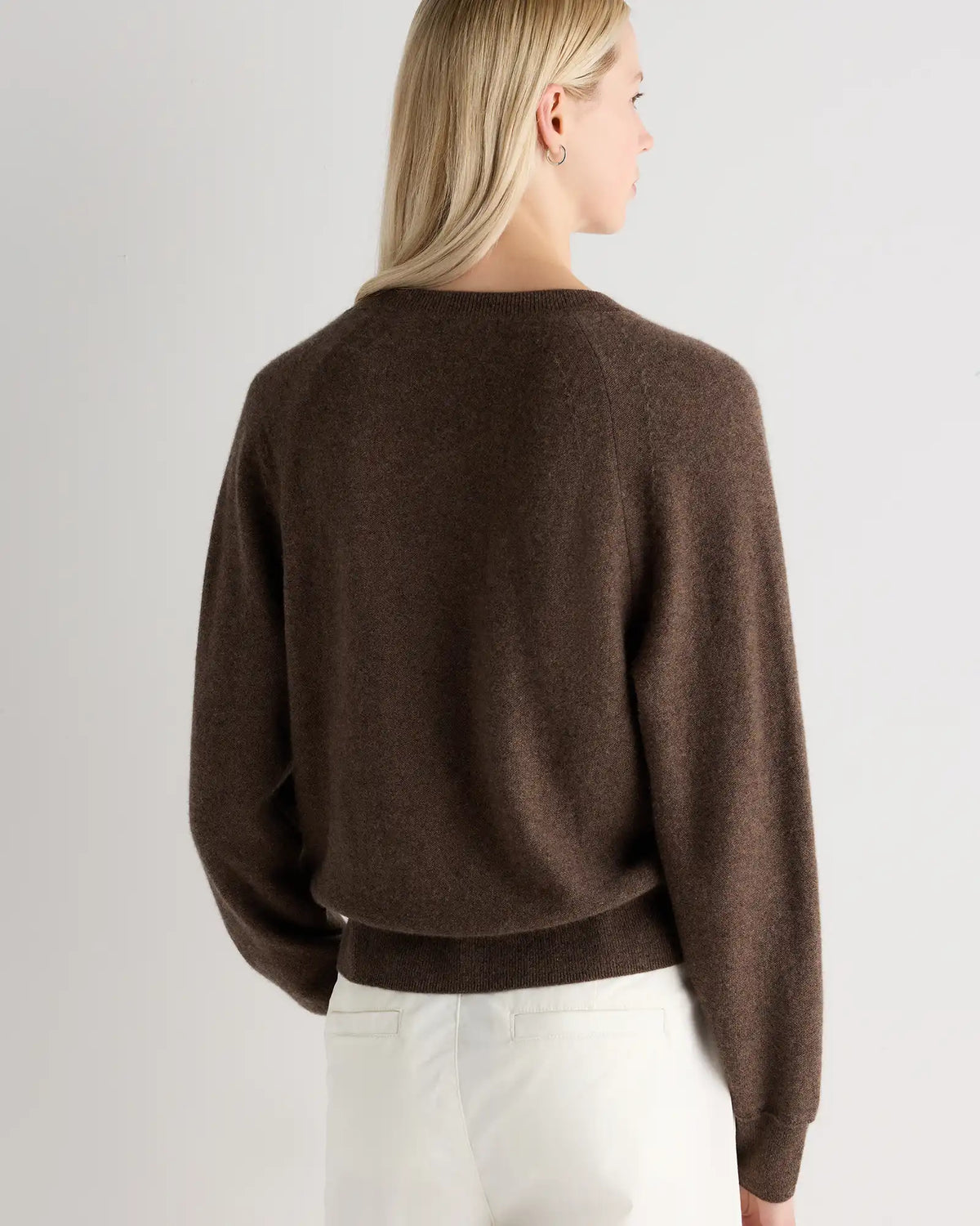 Mongolian Cashmere Dolman Sleeve Henley Sweater