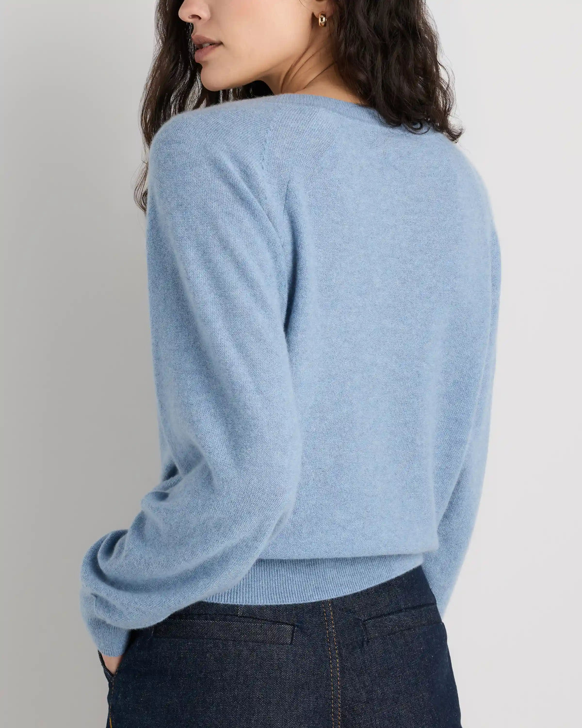 Mongolian Cashmere Dolman Sleeve Henley Sweater