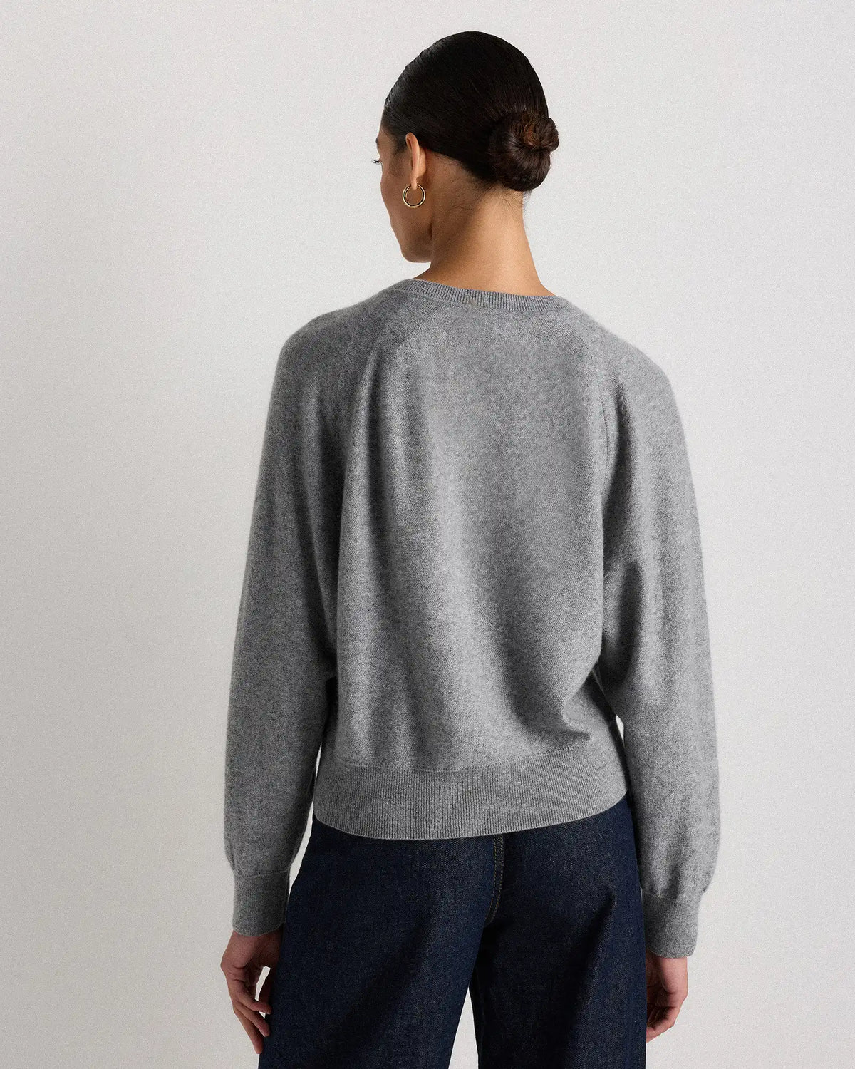 Mongolian Cashmere Dolman Sleeve Henley Sweater