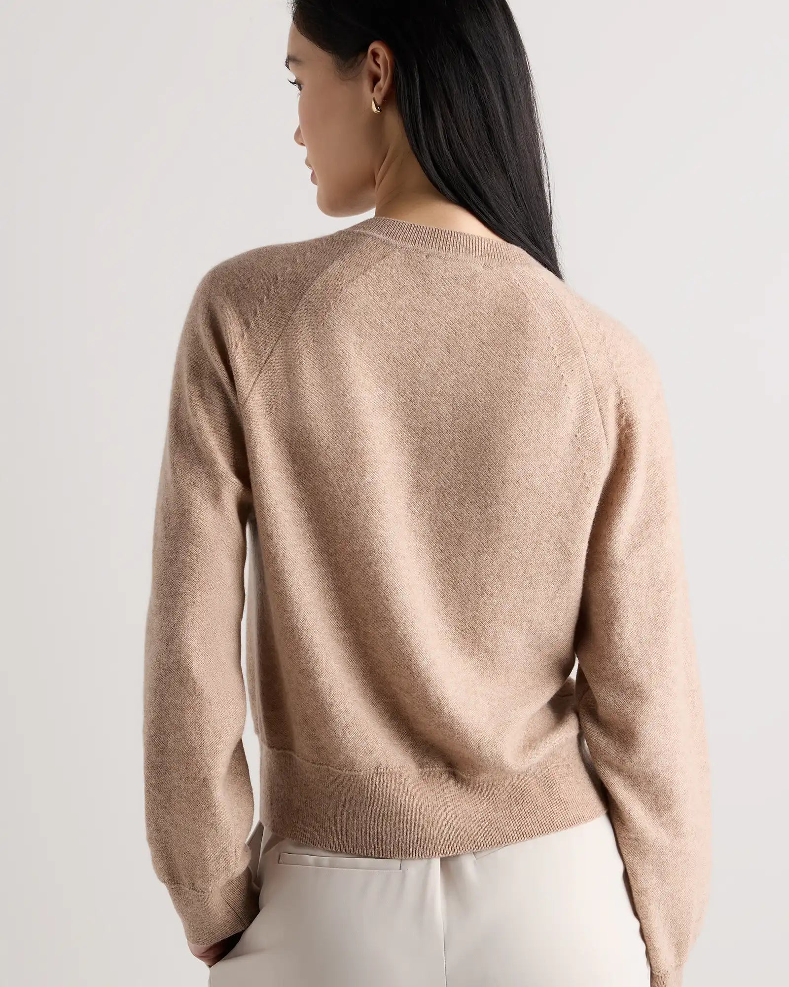 Mongolian Cashmere Dolman Sleeve Henley Sweater