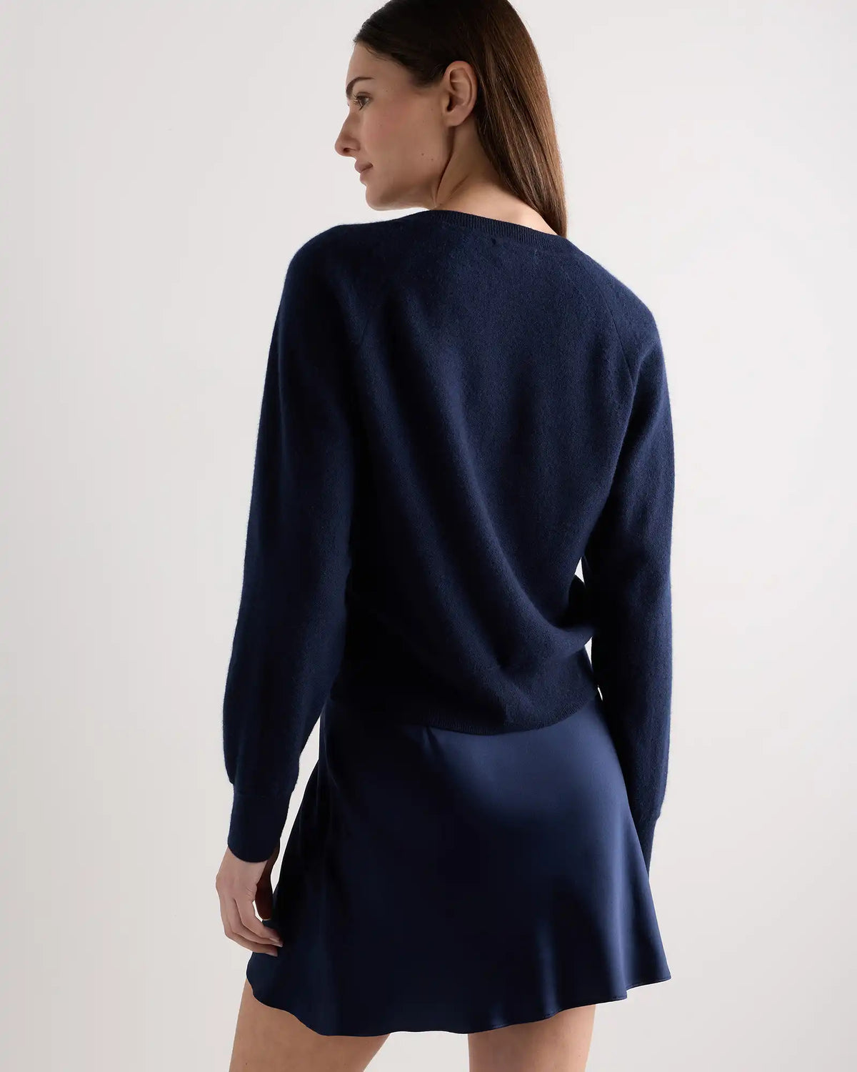 Mongolian Cashmere Dolman Sleeve Henley Sweater
