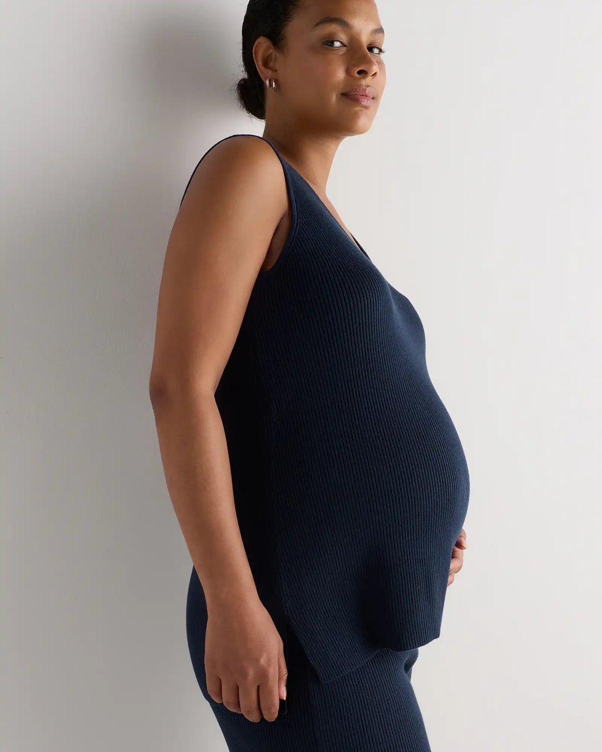 Cotton Cashmere Maternity and Nursing V-Neck Tank
