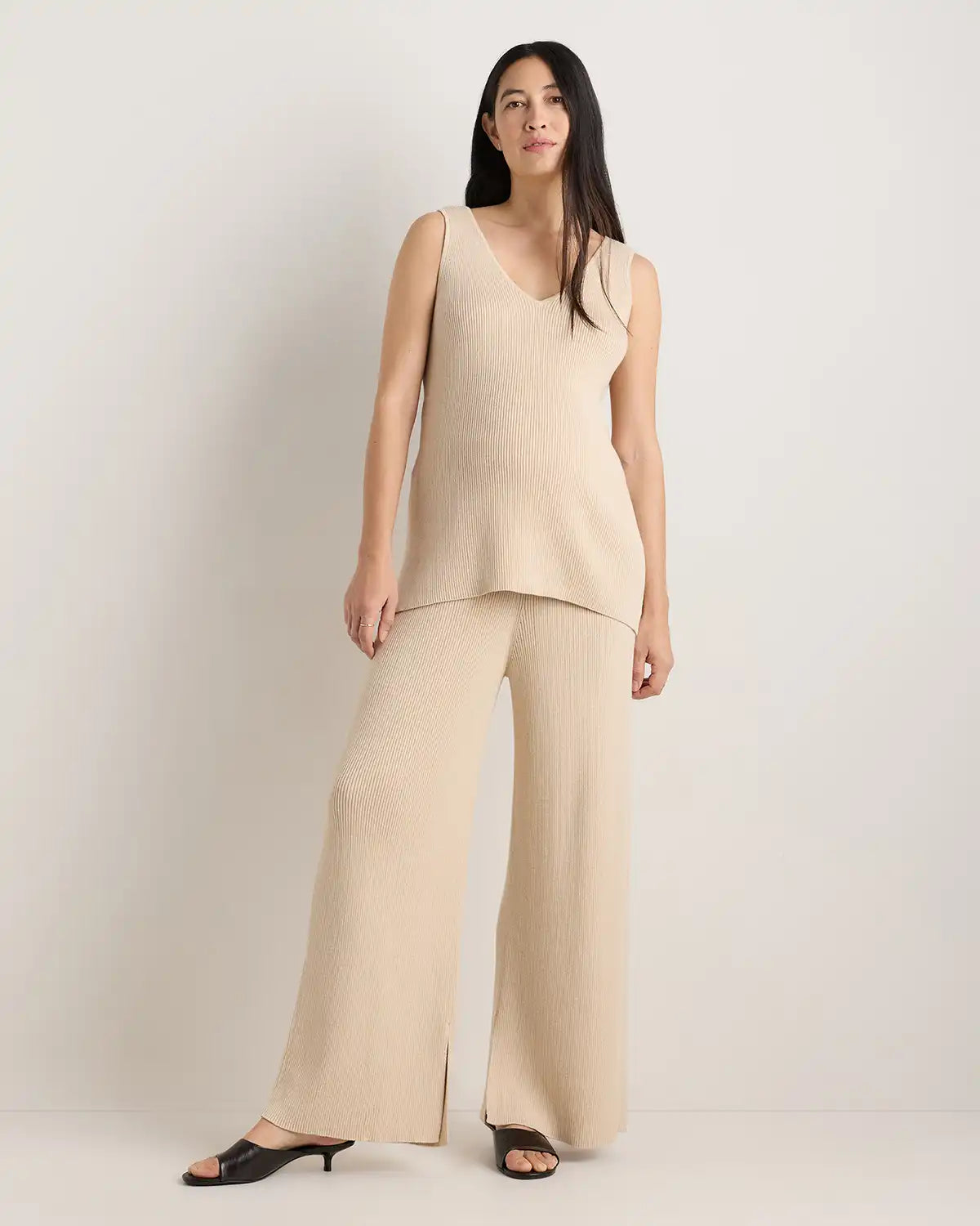 Cotton Cashmere Maternity and Nursing V-Neck Tank