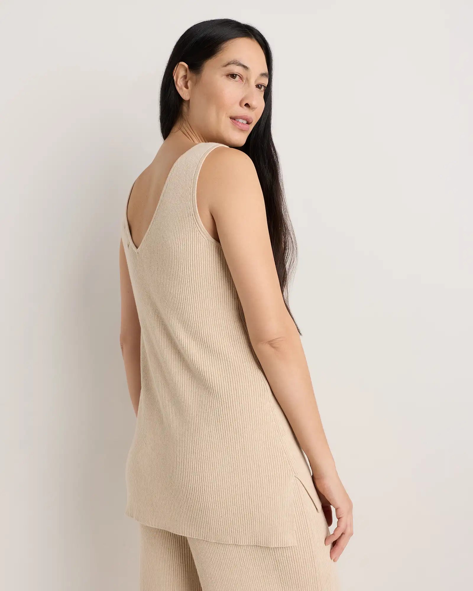 Cotton Cashmere Maternity and Nursing V-Neck Tank