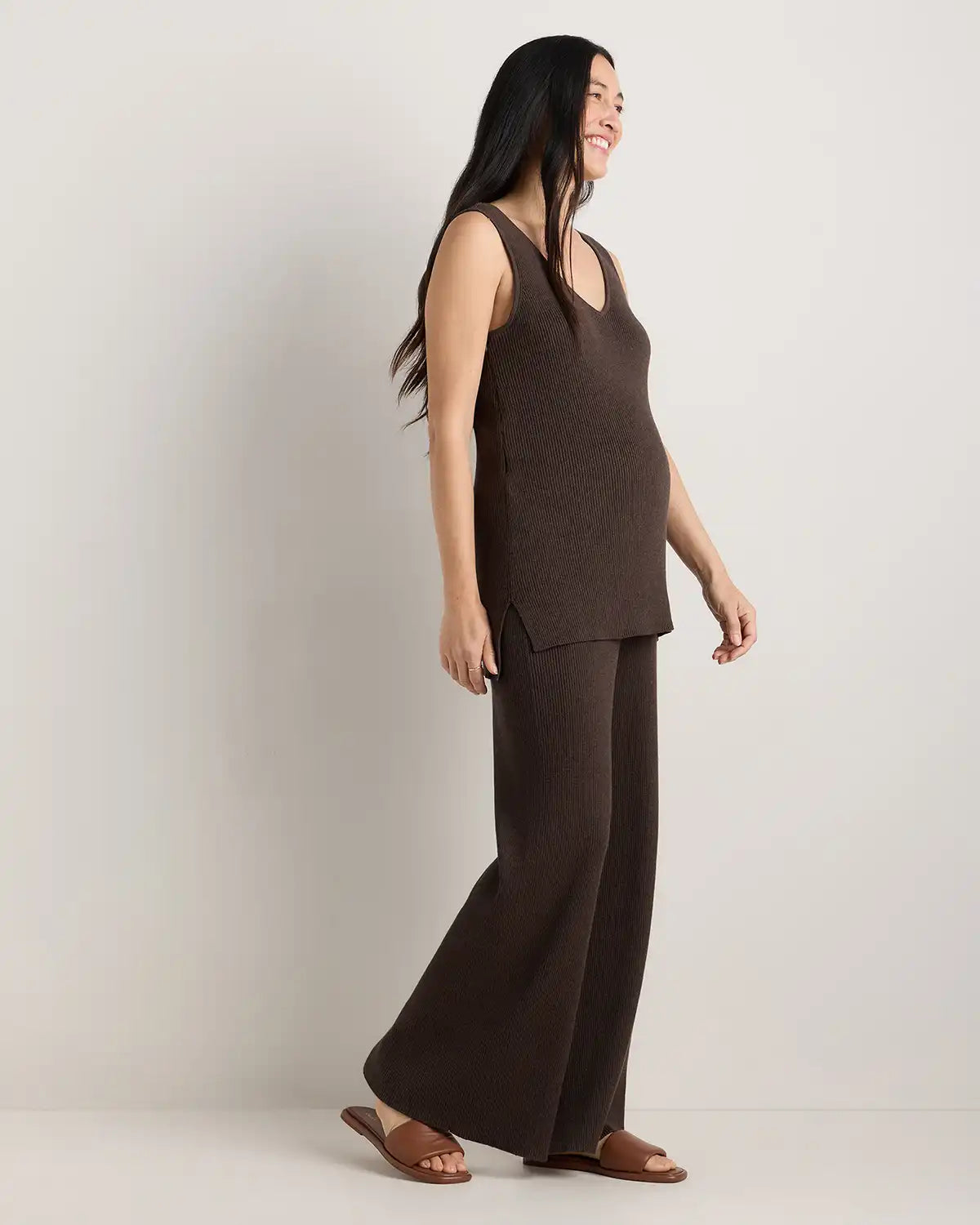 Cotton Cashmere Maternity and Nursing V-Neck Tank