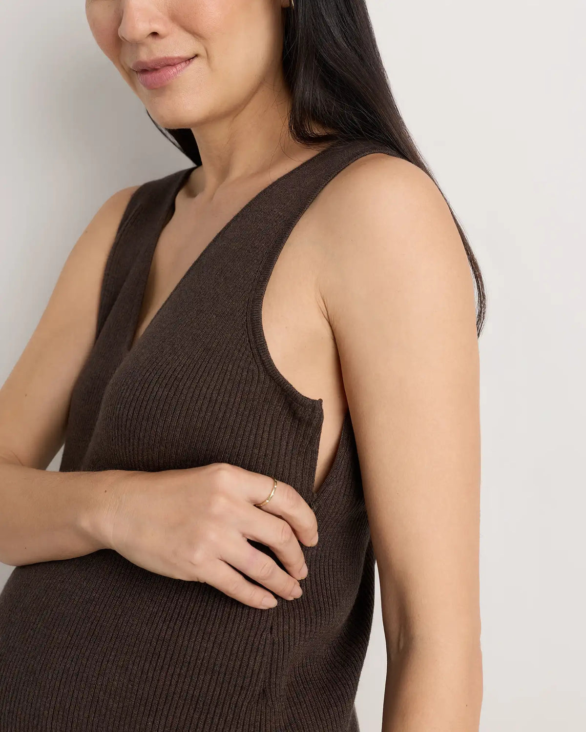 Cotton Cashmere Maternity and Nursing V-Neck Tank