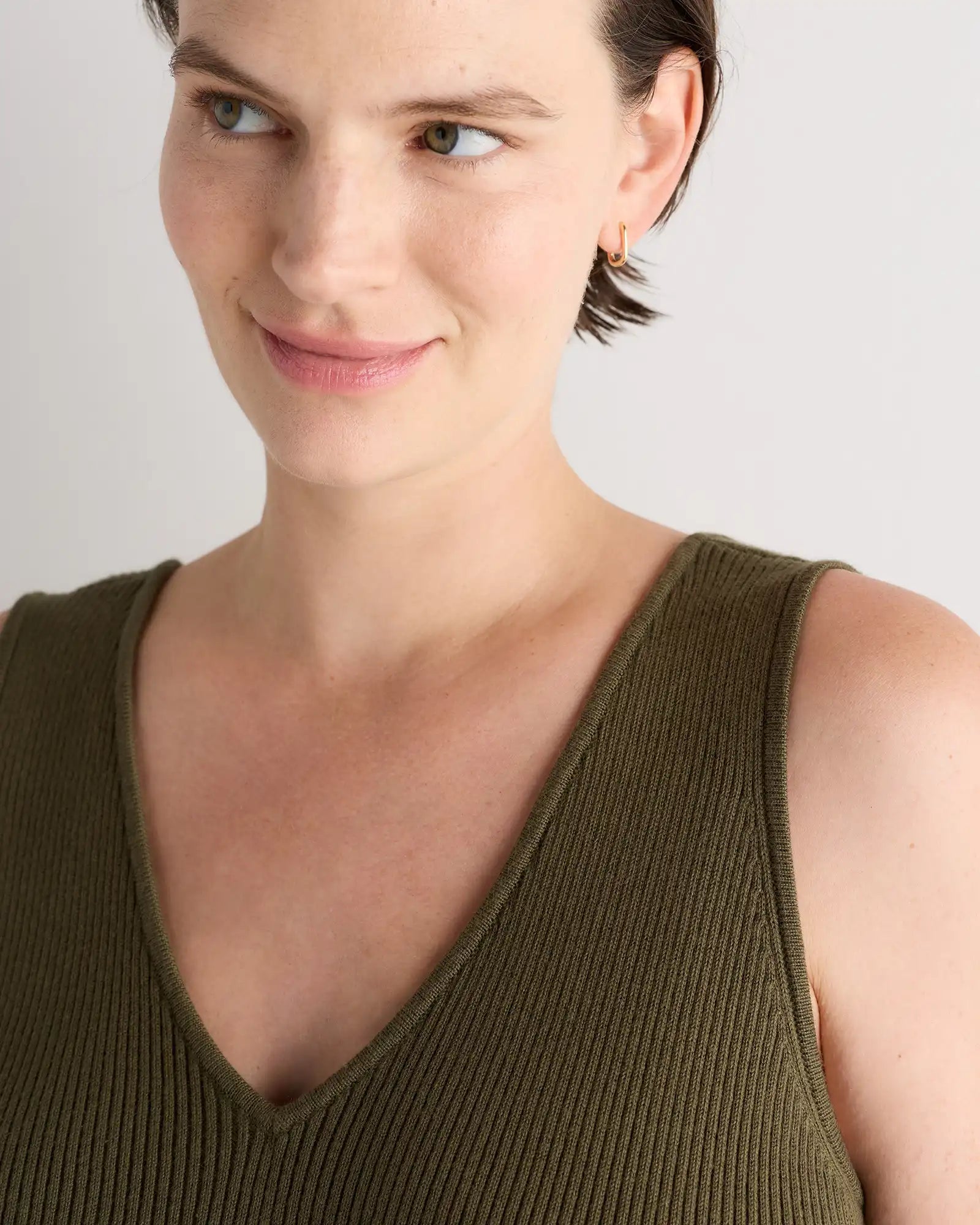 Cotton Cashmere Maternity and Nursing V-Neck Tank