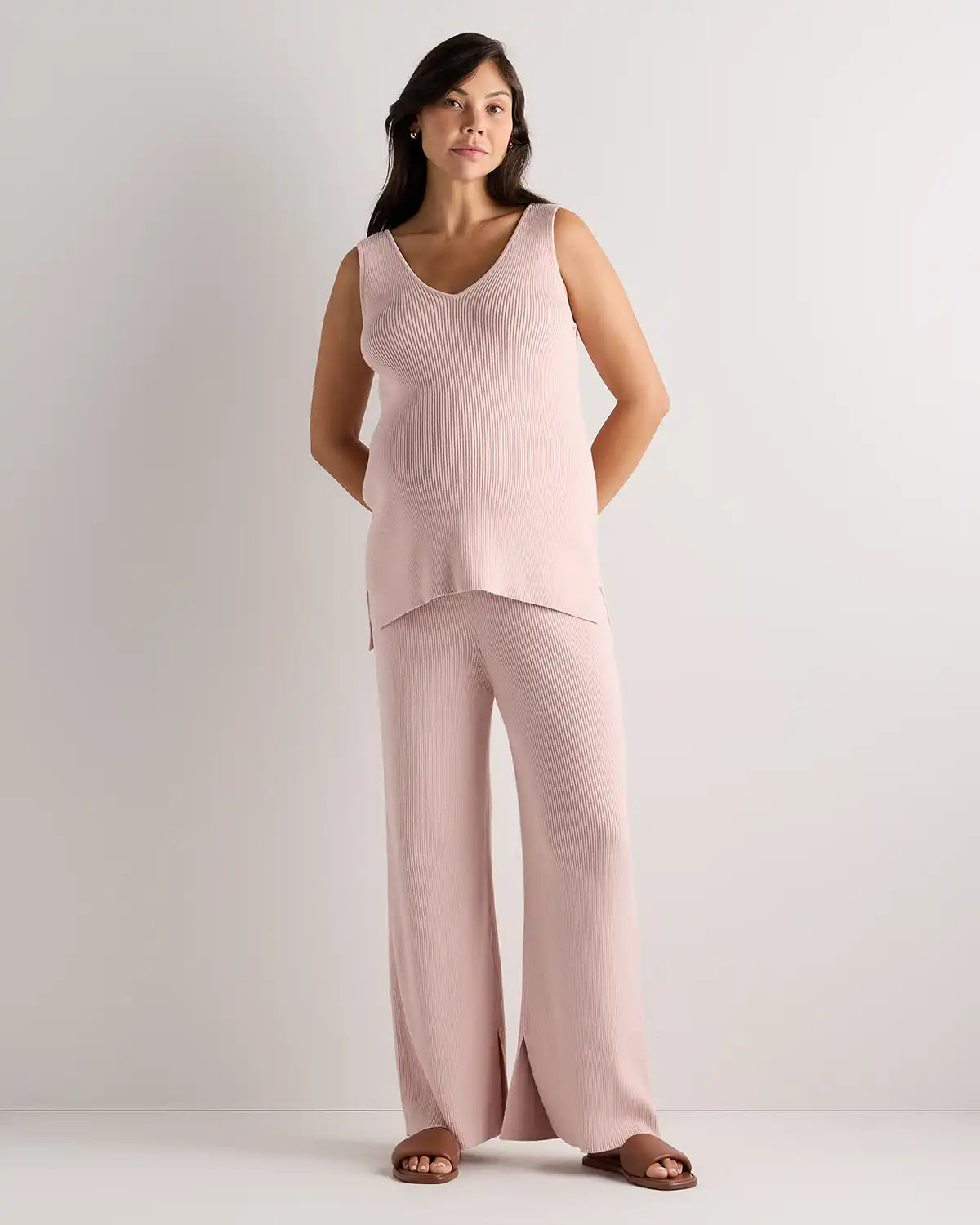 Cotton Cashmere Maternity and Nursing V-Neck Tank