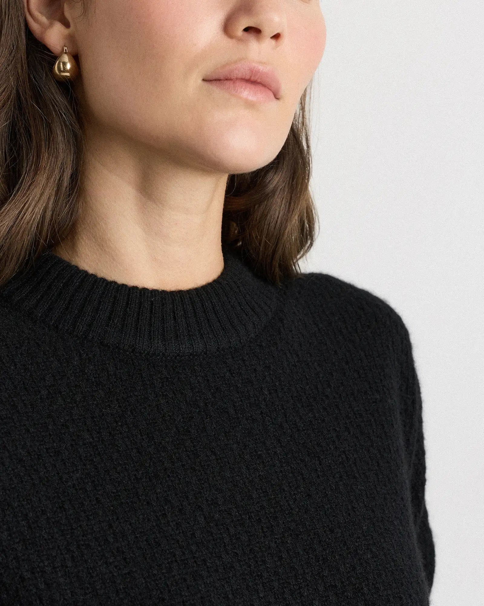 100% Yak Wool Diamond Stitch Crew