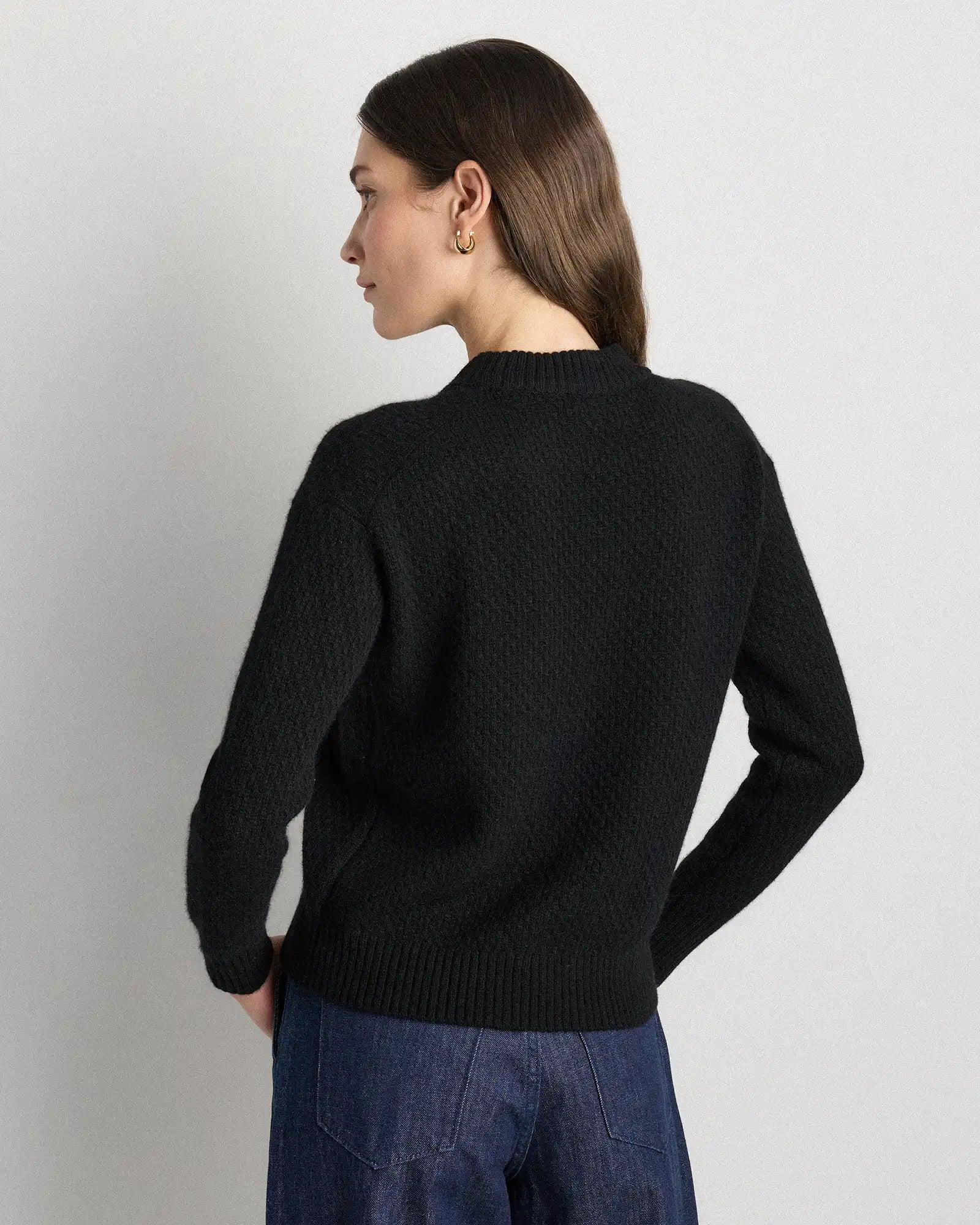 100% Yak Wool Diamond Stitch Crew