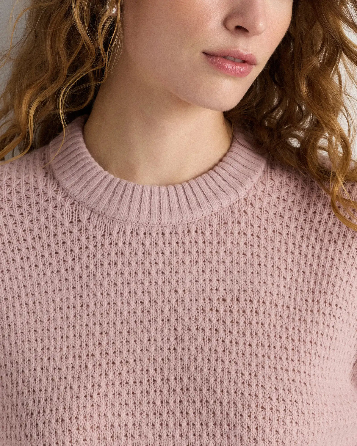 100% Yak Wool Diamond Stitch Crew