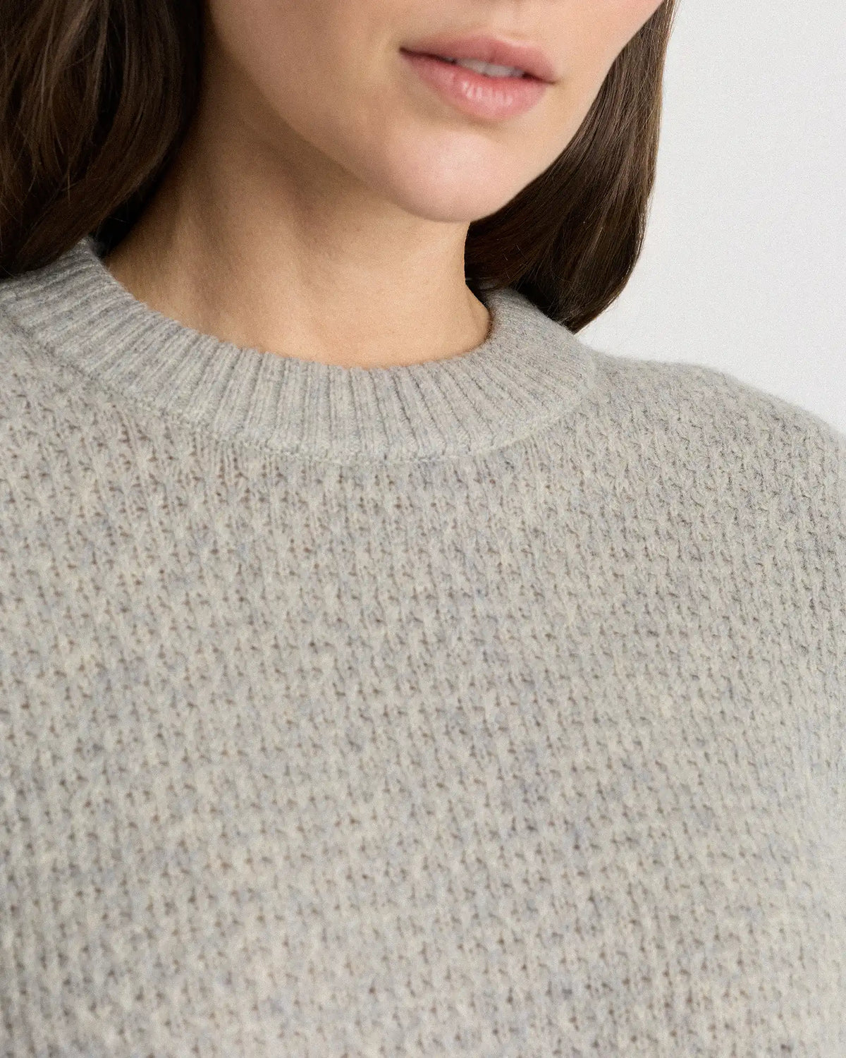 100% Yak Wool Diamond Stitch Crew