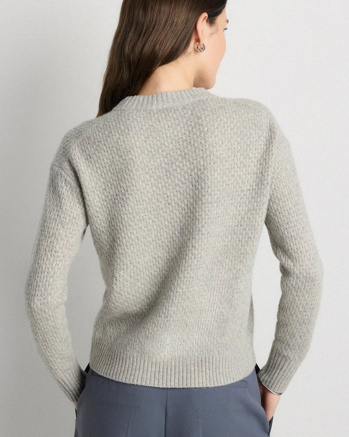 100% Yak Wool Diamond Stitch Crew