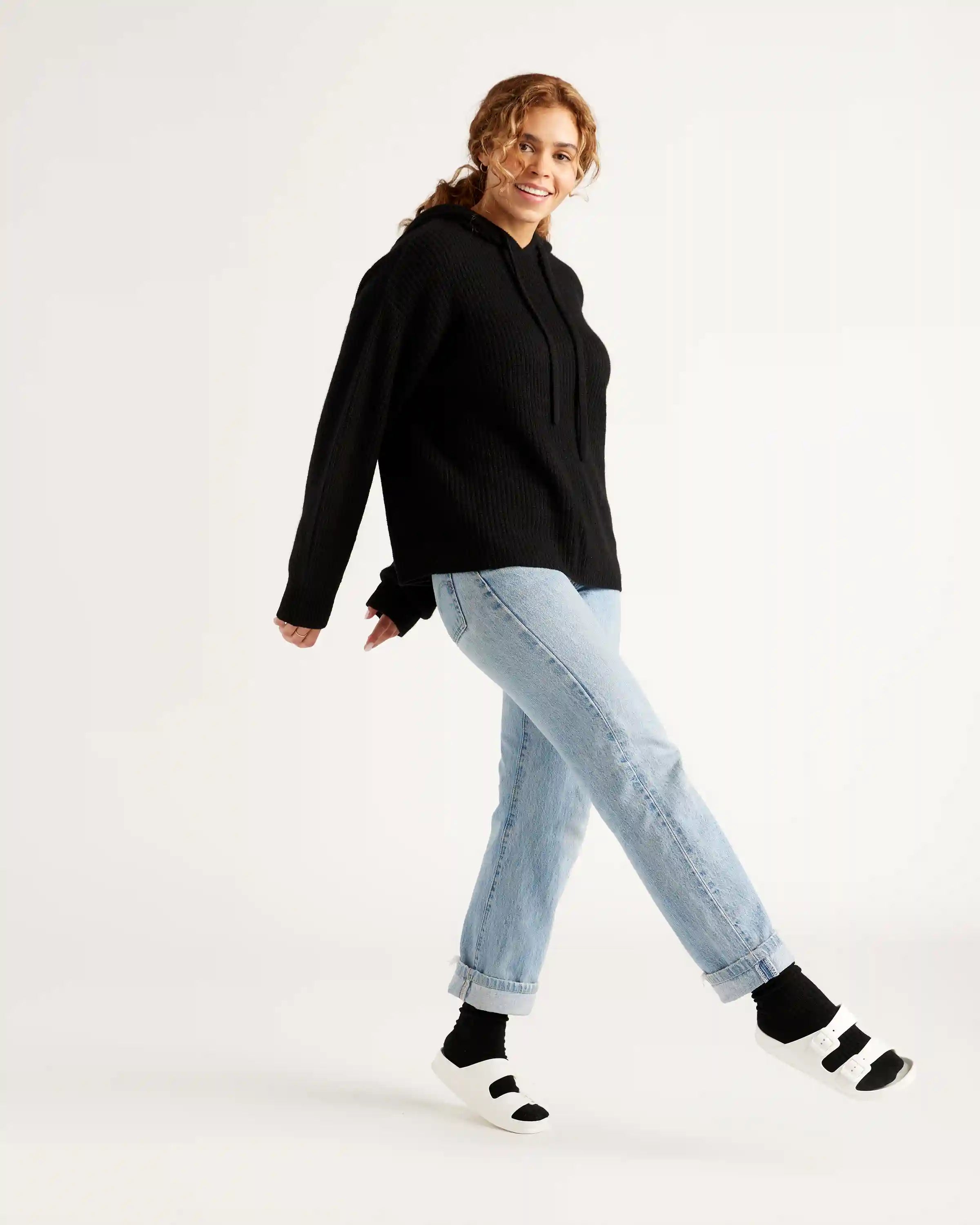 Mongolian Cashmere Fisherman Pullover Hoodie