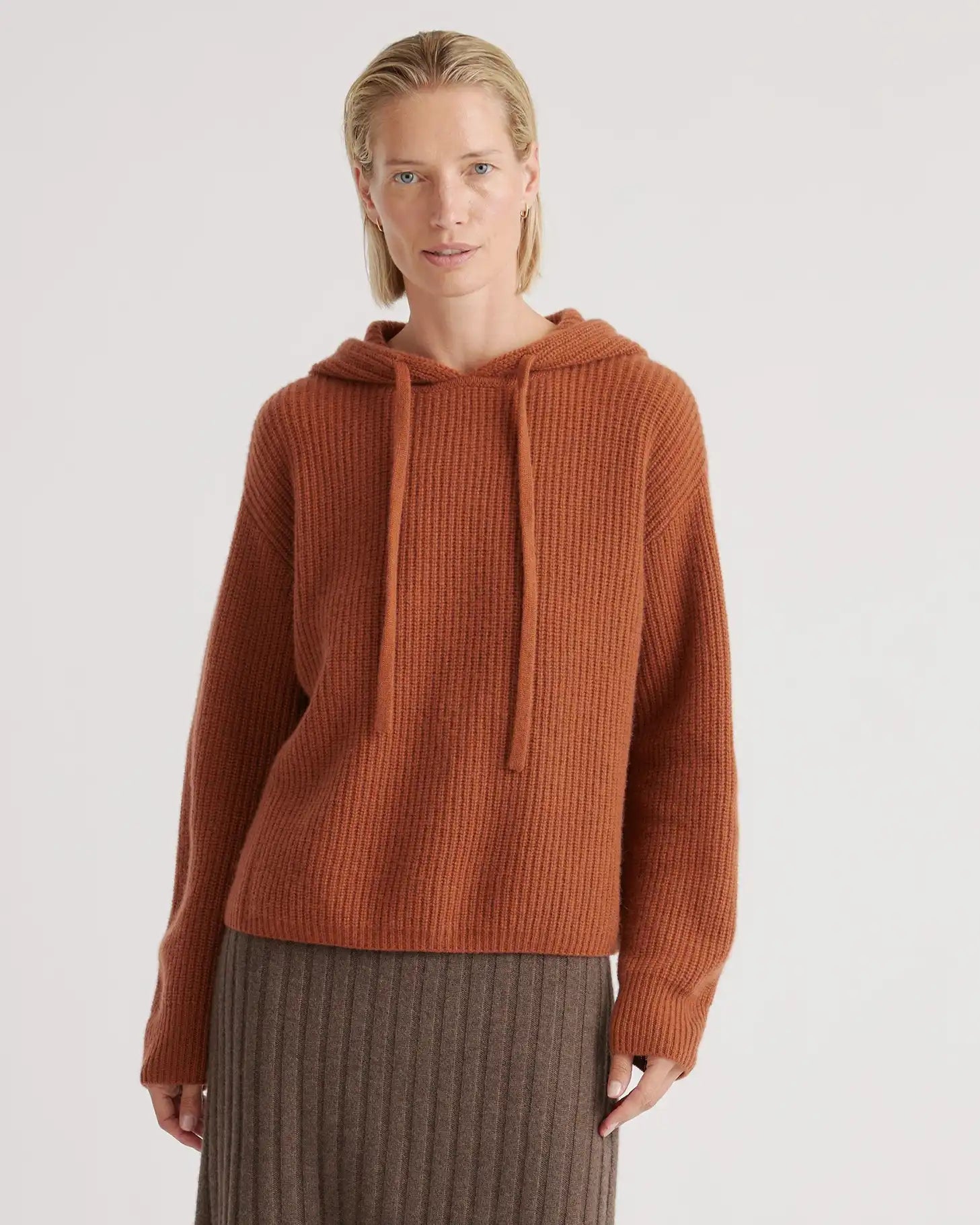 Mongolian Cashmere Fisherman Pullover Hoodie