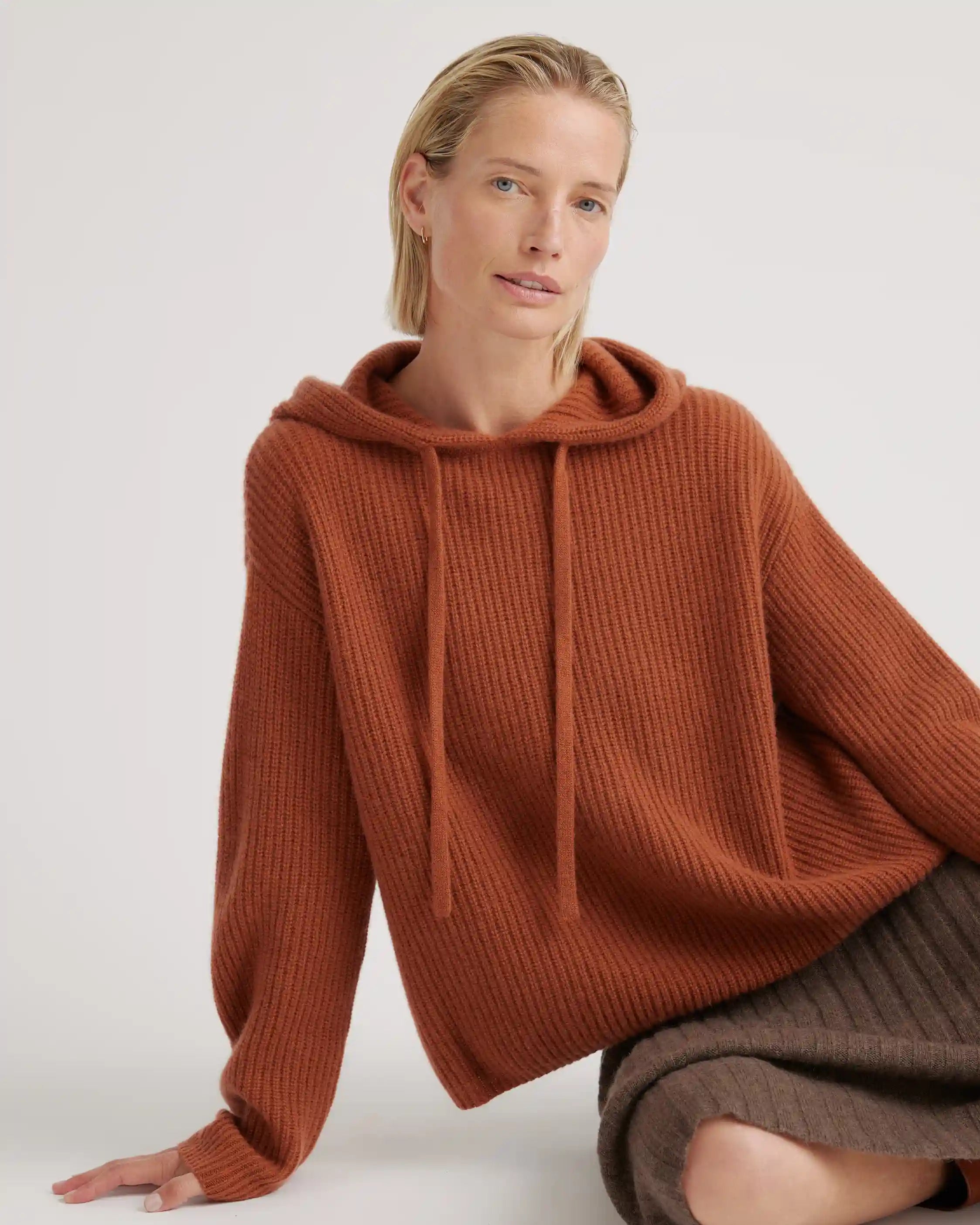 Mongolian Spring Cashmere Fisherman Pullover Hoodie