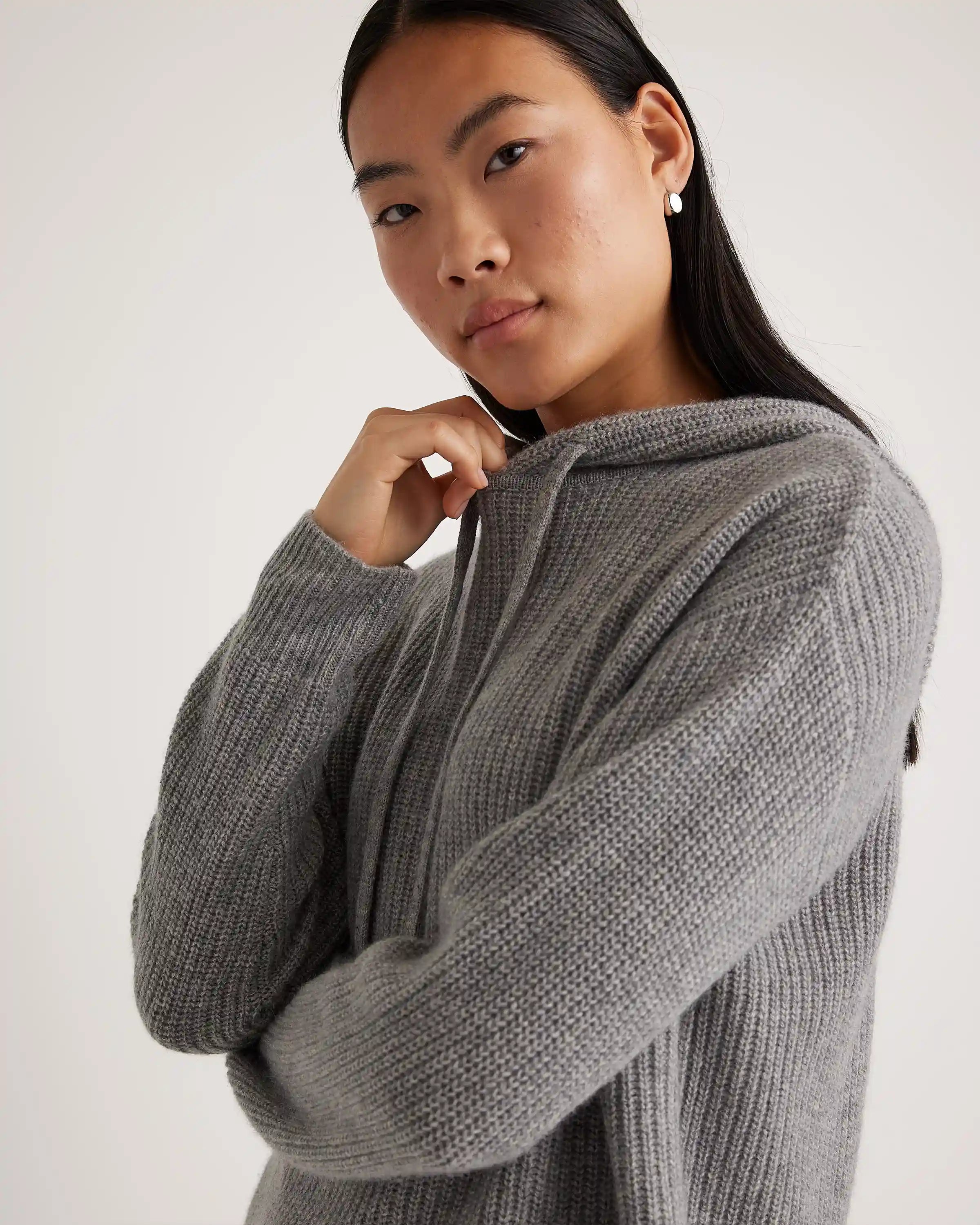 Mongolian Spring Cashmere Fisherman Pullover Hoodie