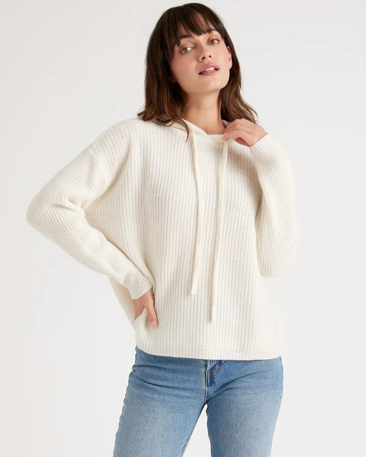 Mongolian Cashmere Fisherman Pullover Hoodie