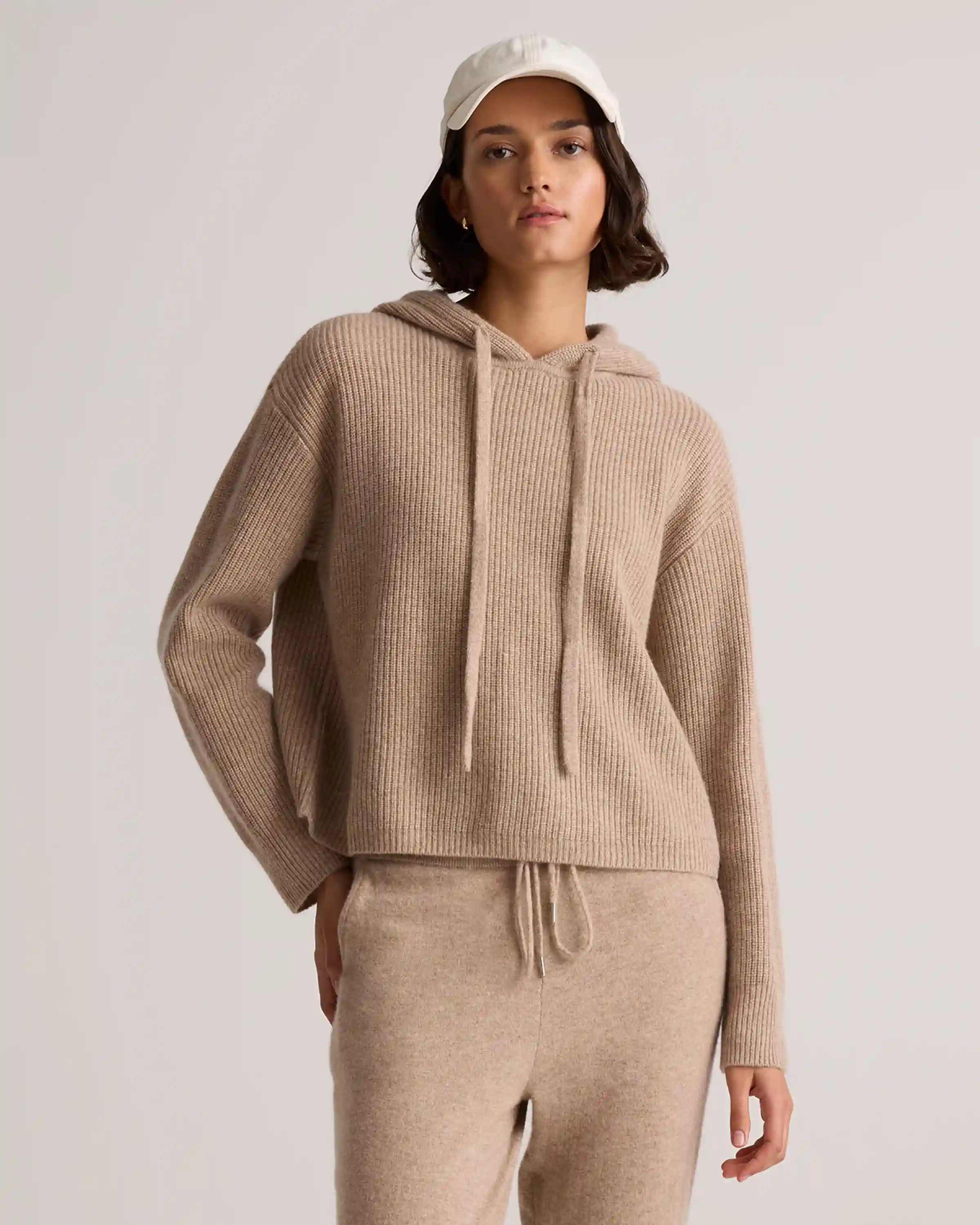 Mongolian Cashmere Fisherman Pullover Hoodie
