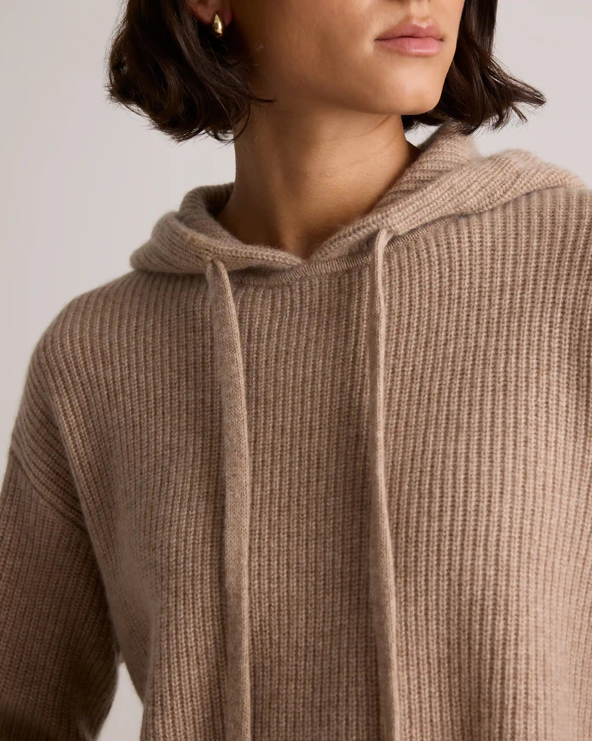 Mongolian Cashmere Fisherman Pullover Hoodie