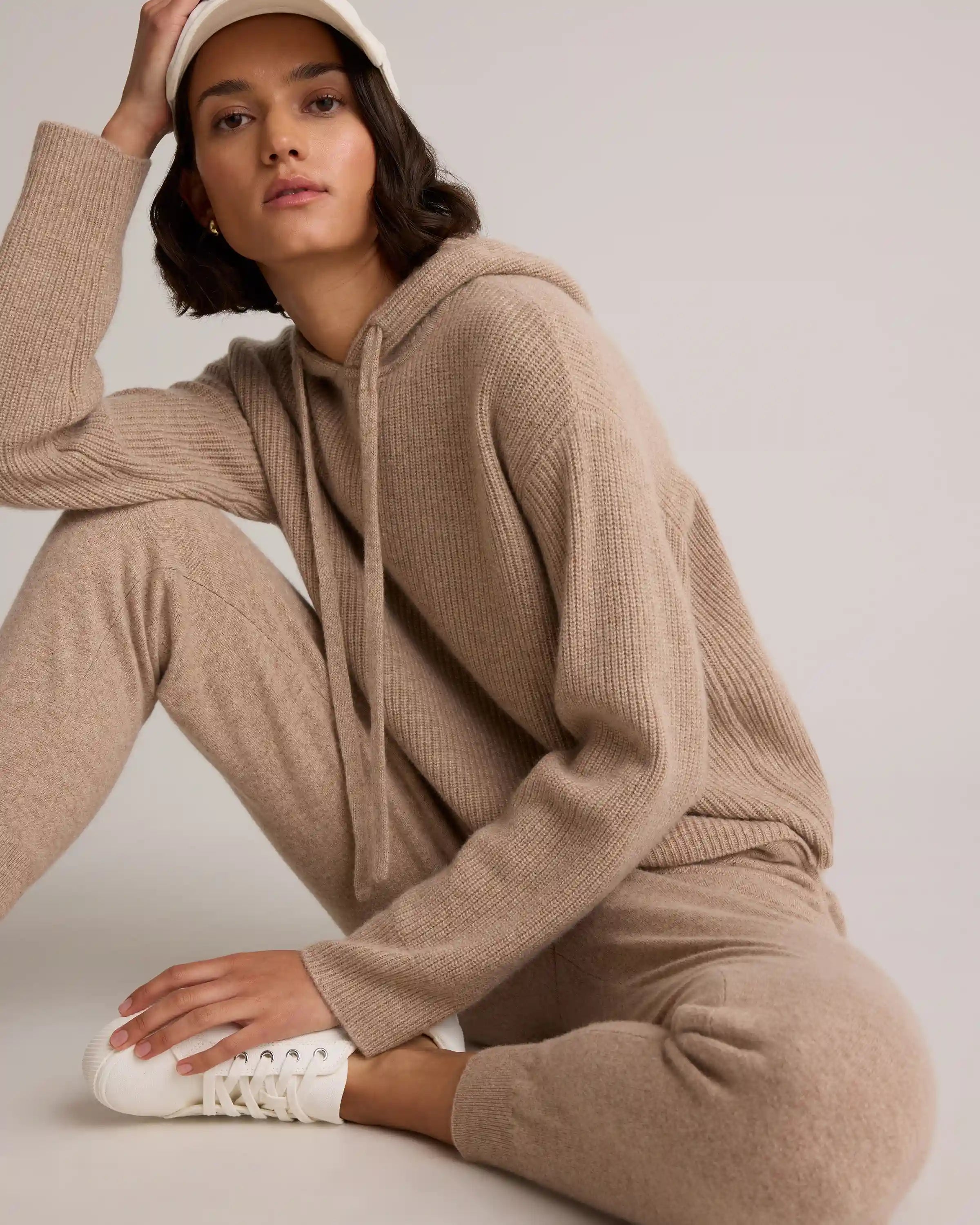 Mongolian Cashmere Fisherman Pullover Hoodie