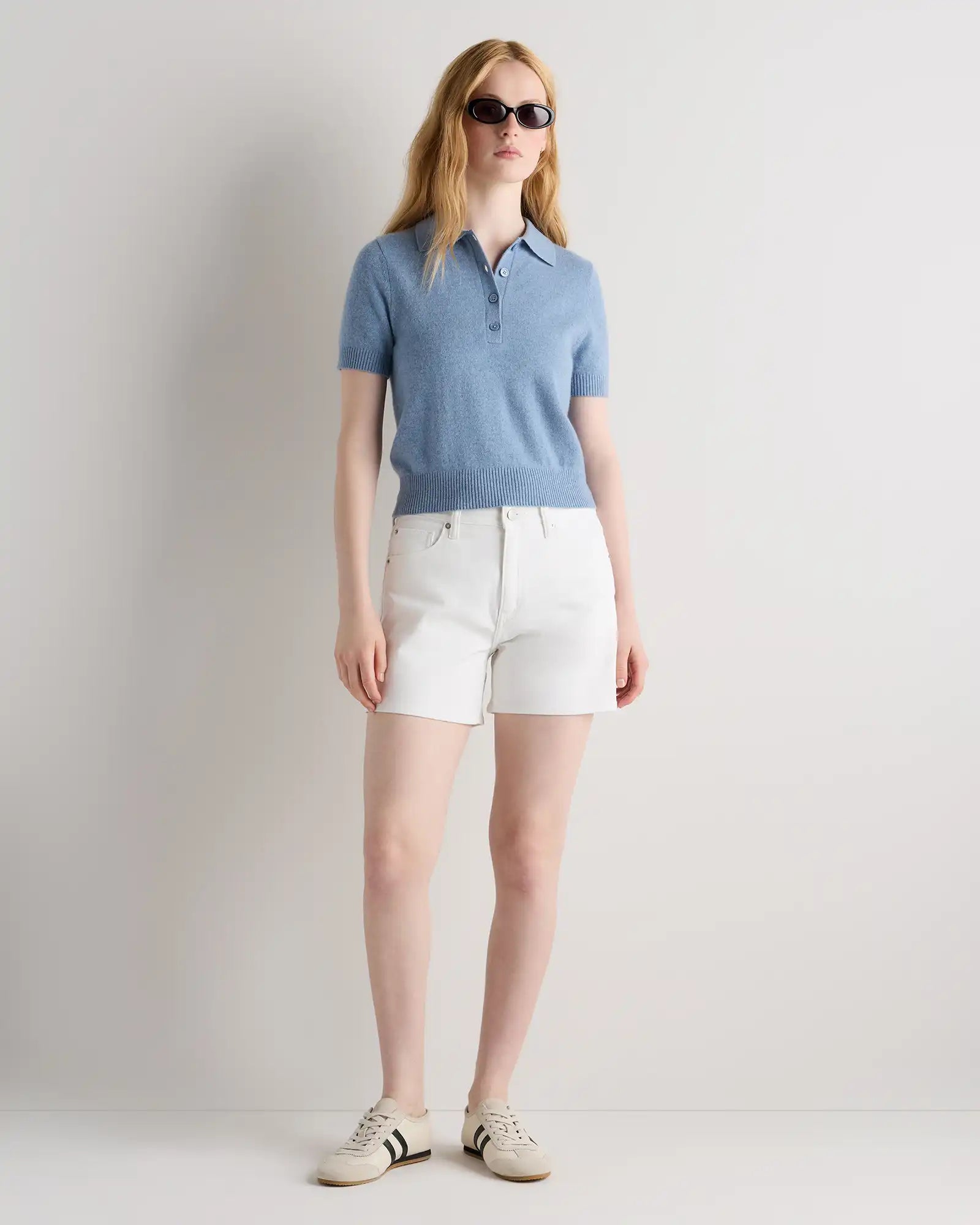 Mongolian Cashmere Short Sleeve Polo