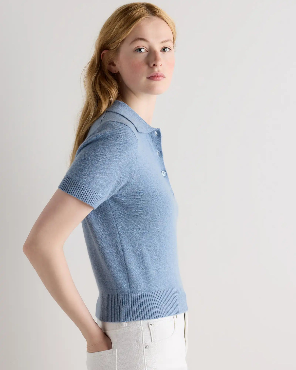 Mongolian Cashmere Short Sleeve Polo
