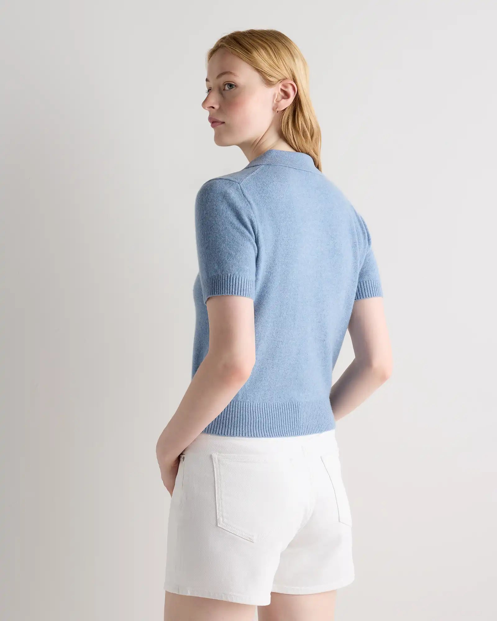 Mongolian Cashmere Short Sleeve Polo