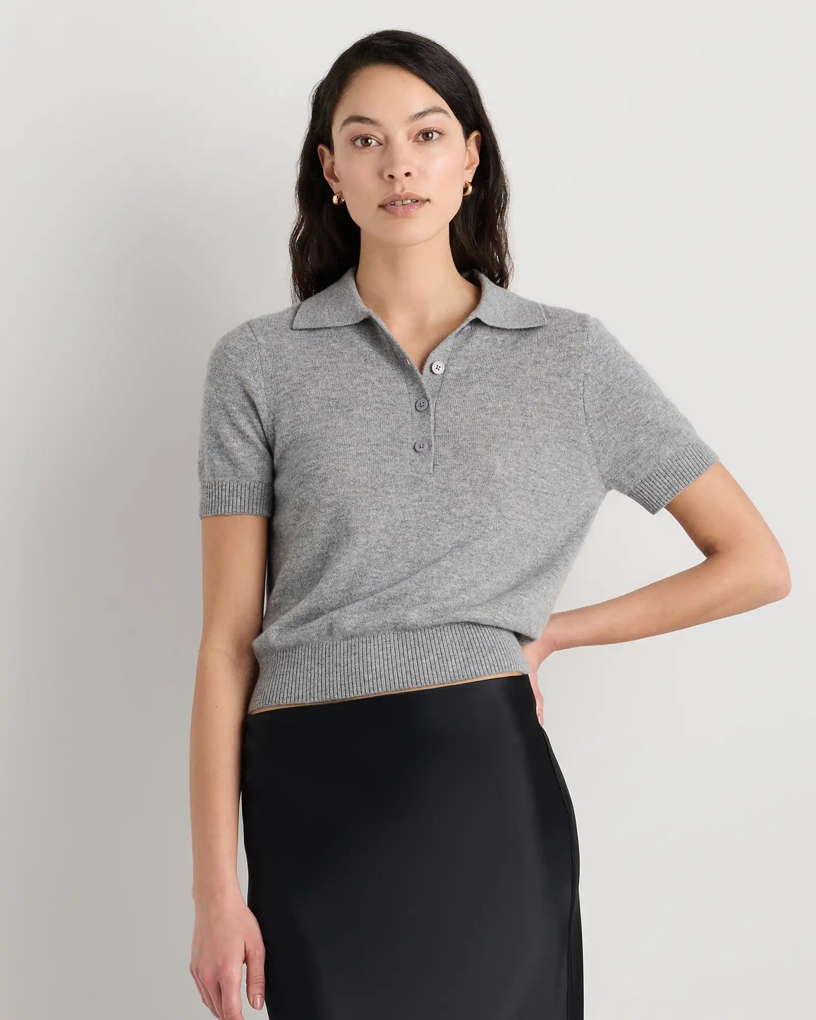 Mongolian Cashmere Short Sleeve Polo