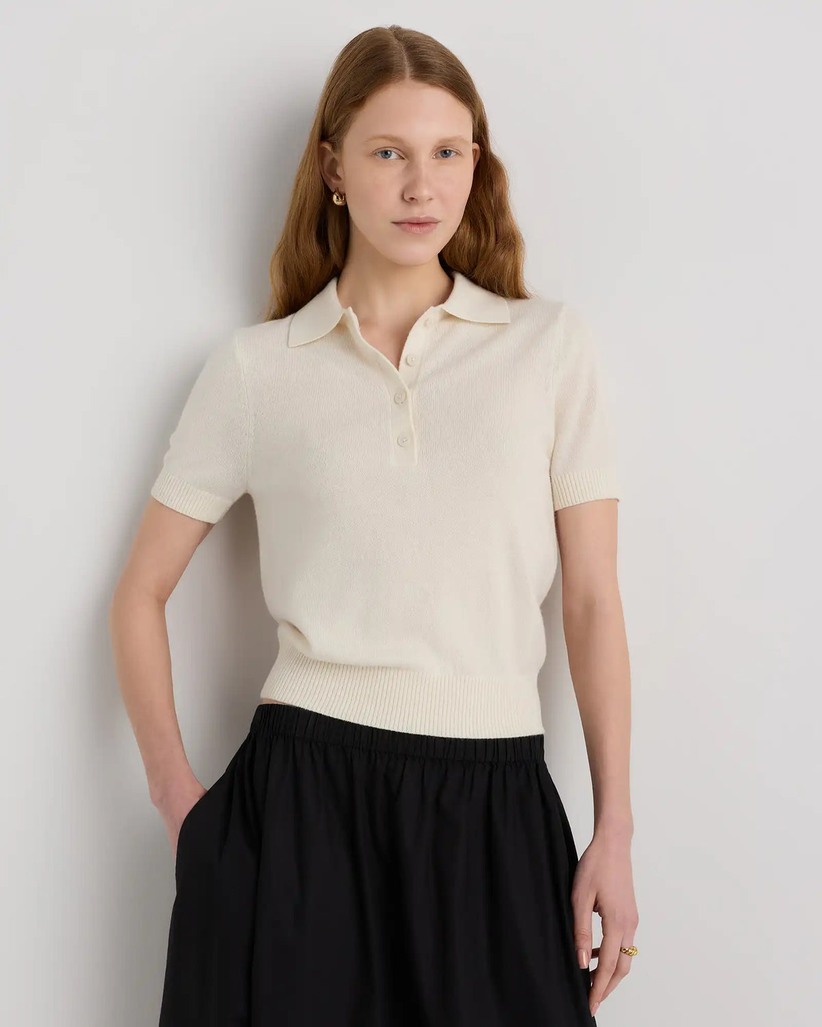 Mongolian Cashmere Short Sleeve Polo