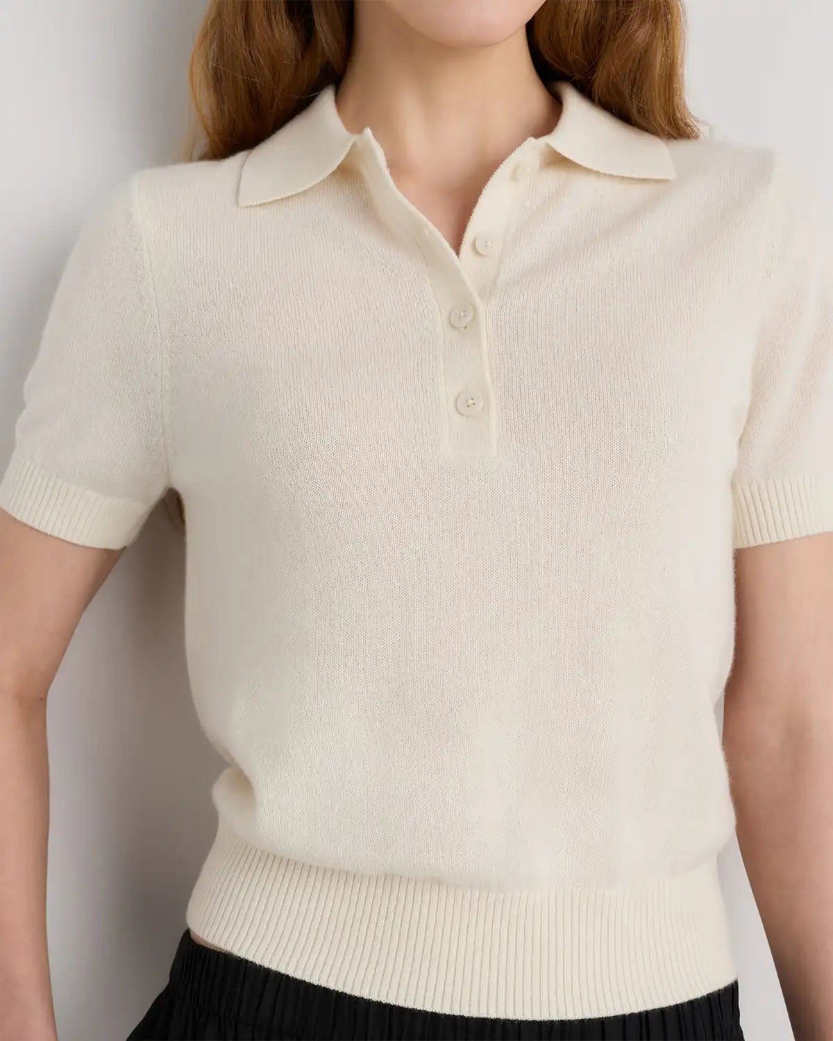Mongolian Cashmere Short Sleeve Polo